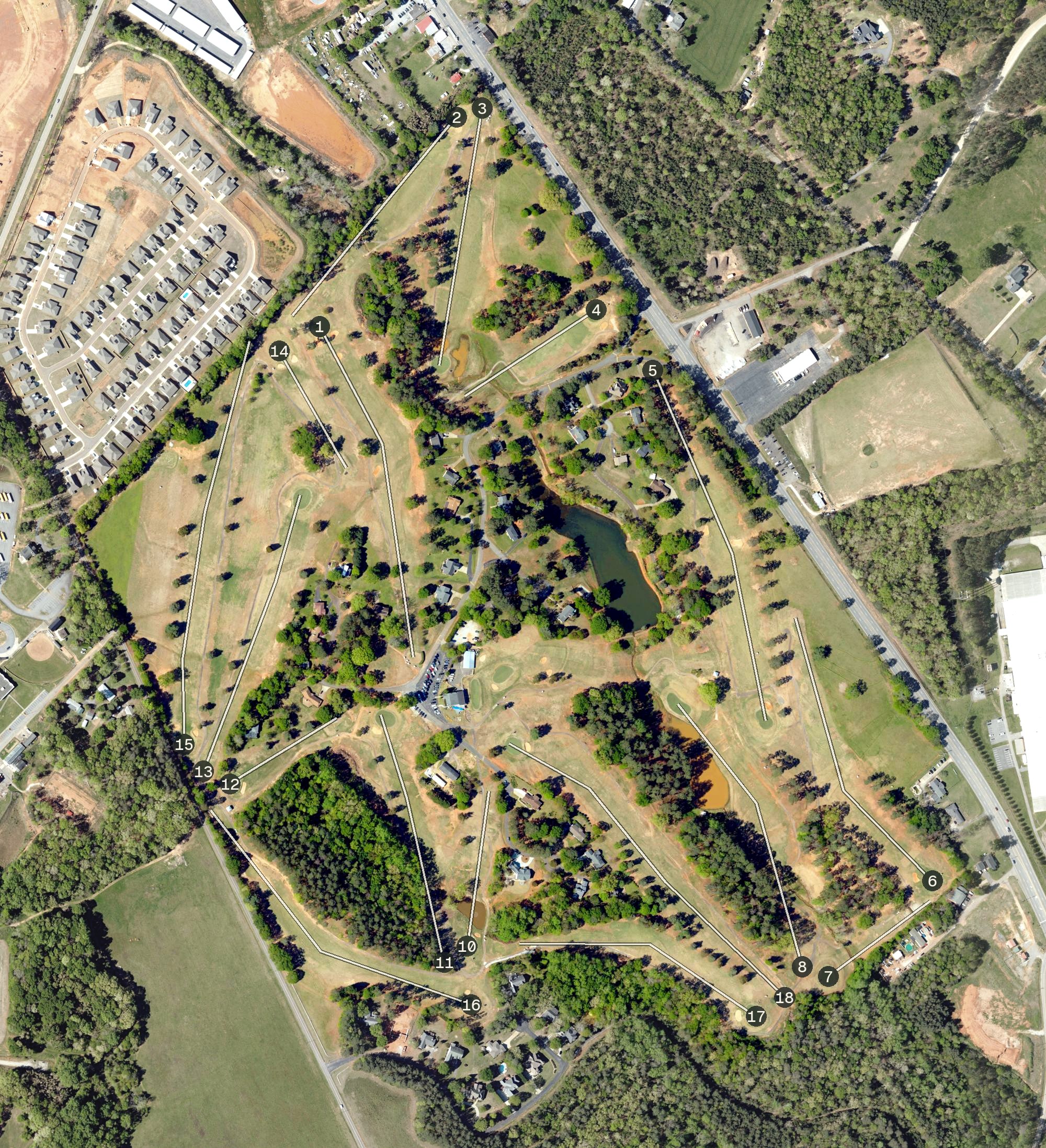 Aerial view of Boscobel Golf Club, SC