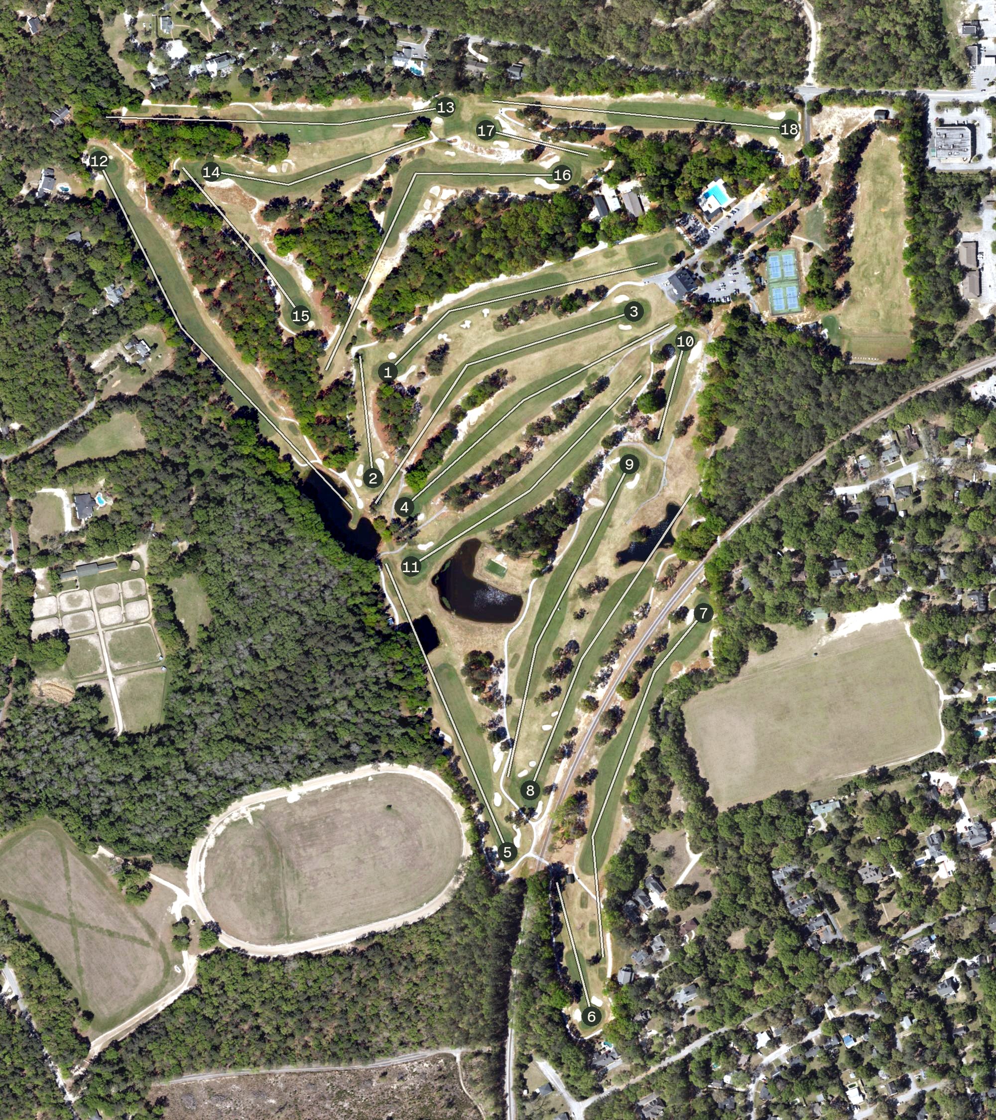 Aerial view of Camden Country Club, SC