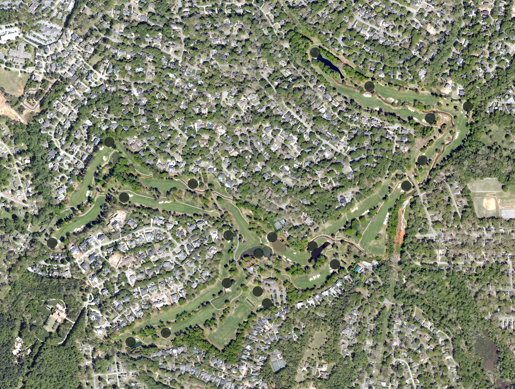 Aerial view of Chanticleer Golf Course, SC