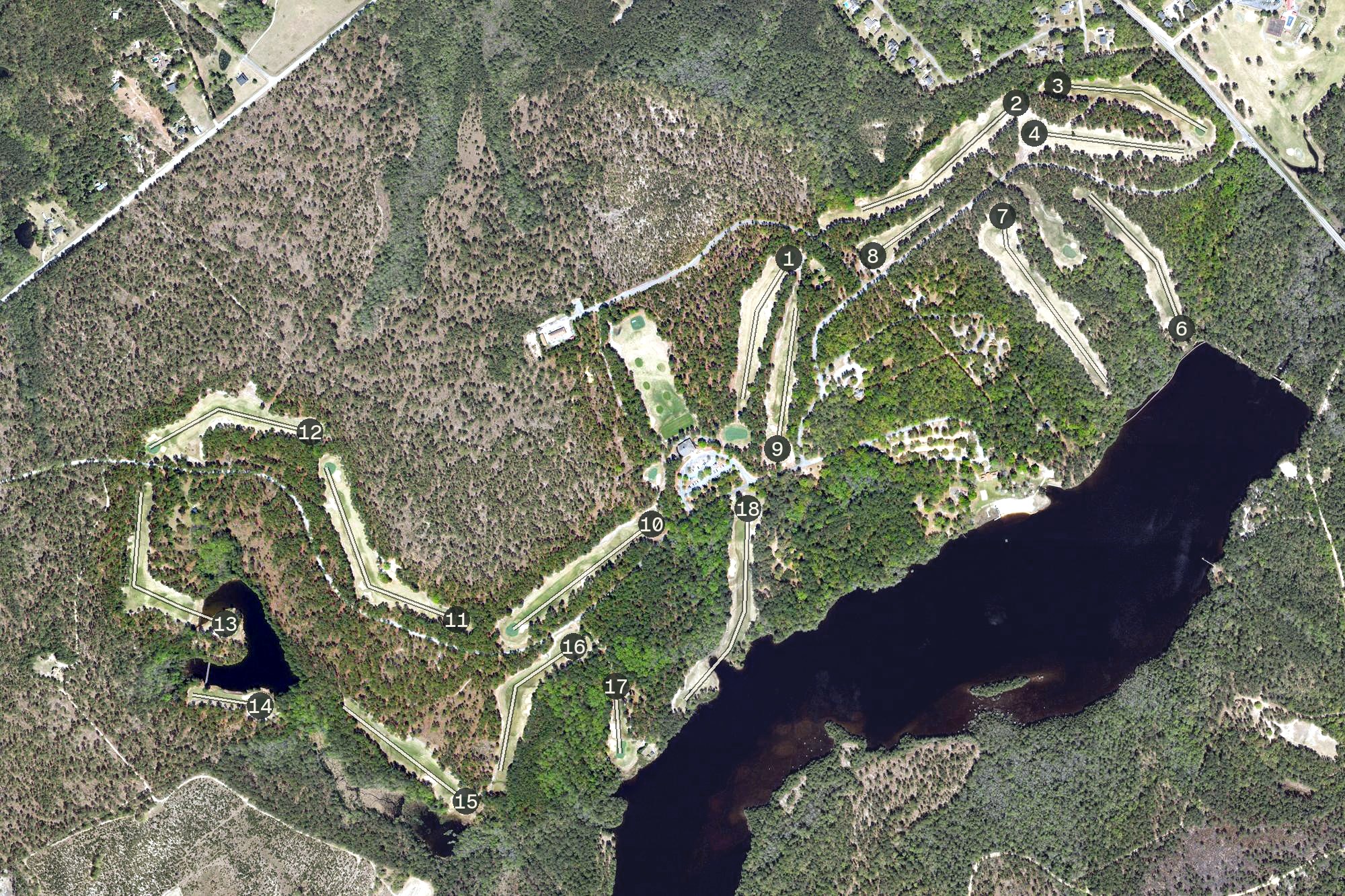 Aerial view of Cheraw State Park Golf Course, SC