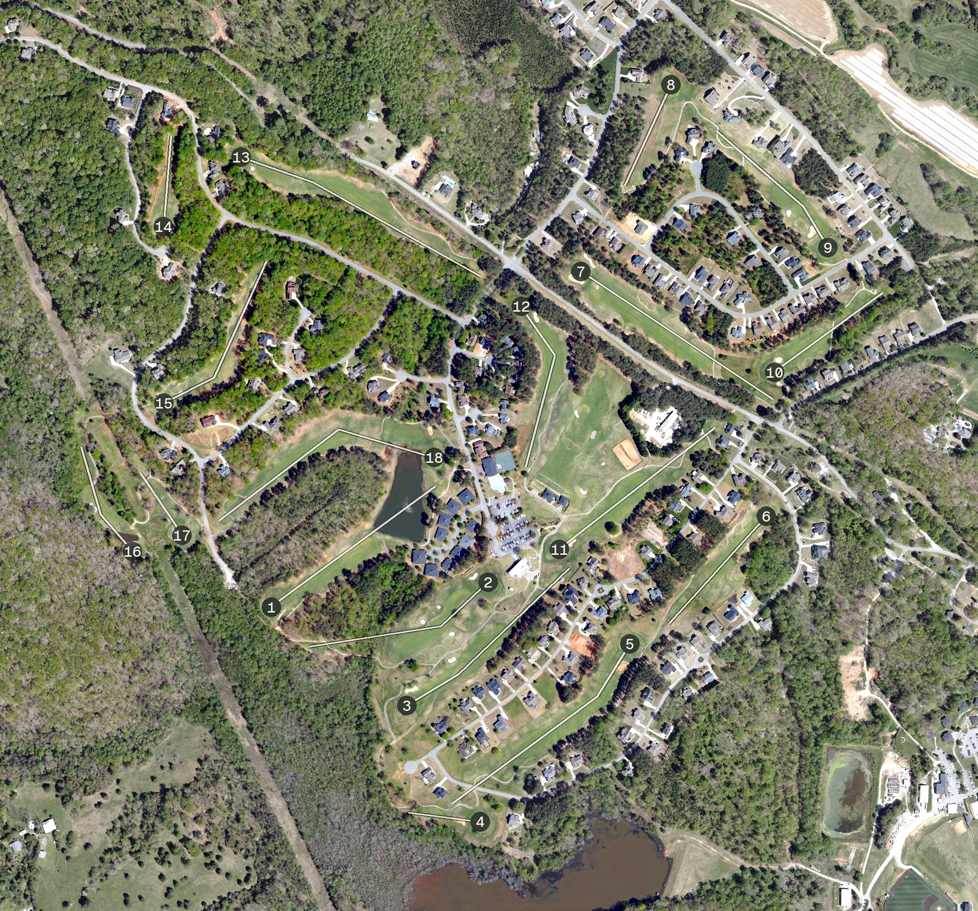 Aerial view of Cherokee Valley Golf Club, SC