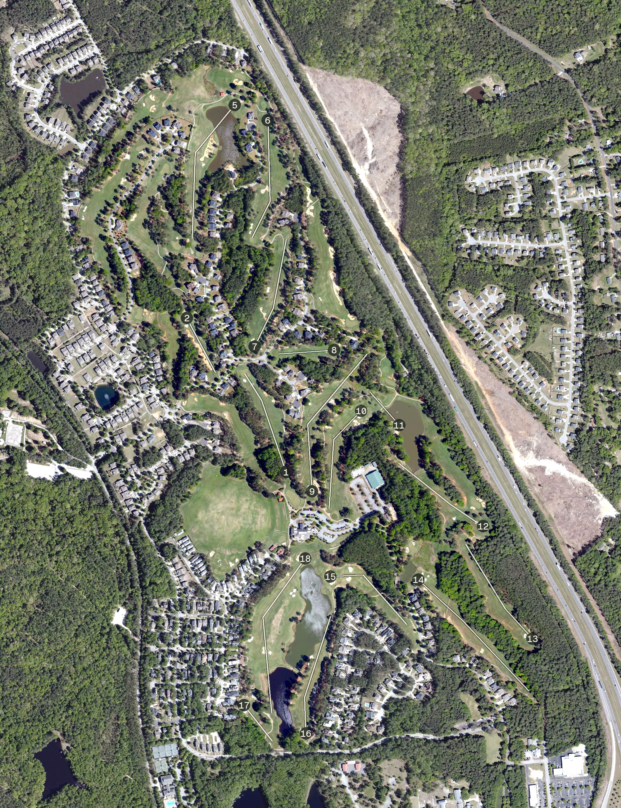Aerial view of Cobblestone Park Golf Club, SC
