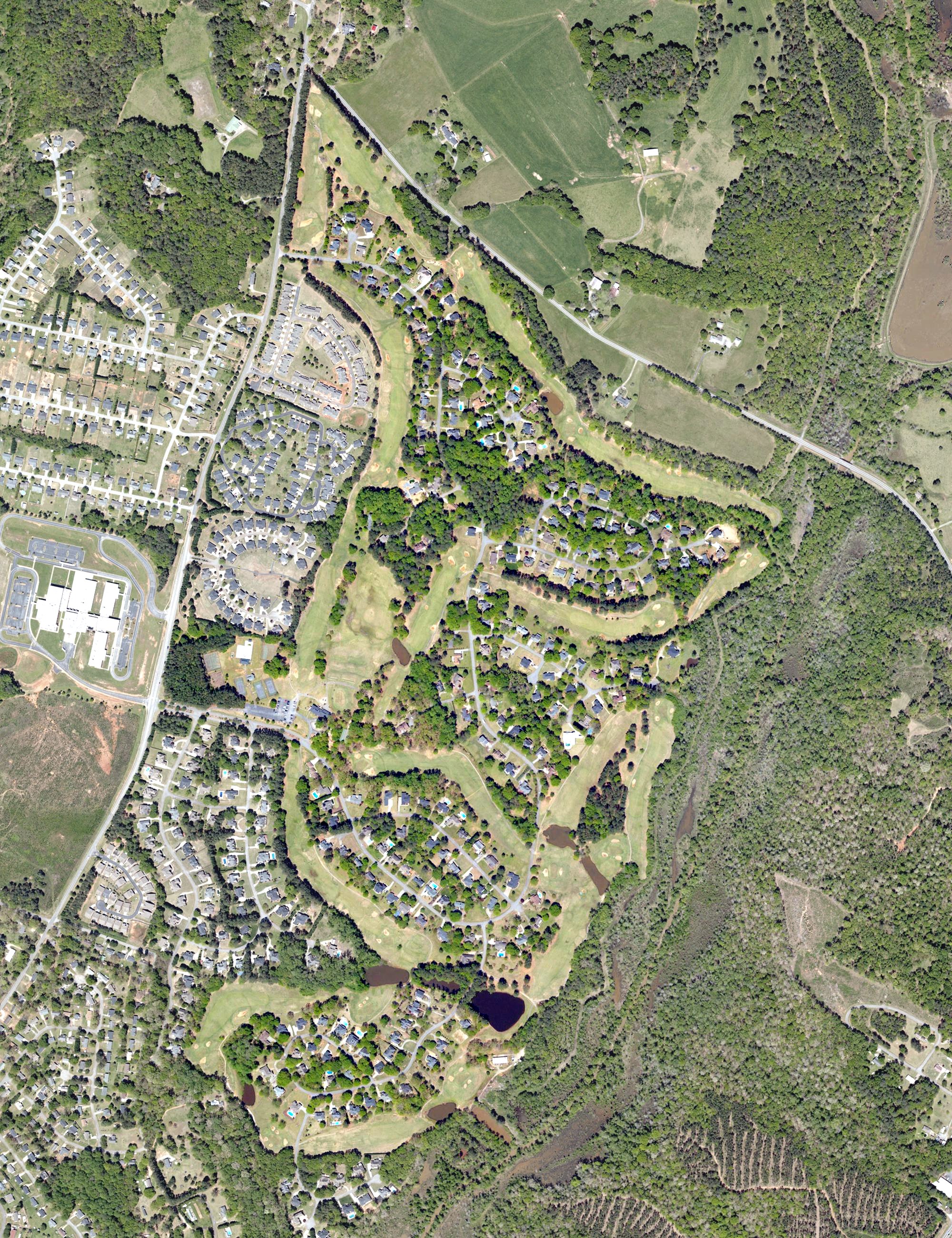 Aerial view of Cobbs Glen Country Club, SC