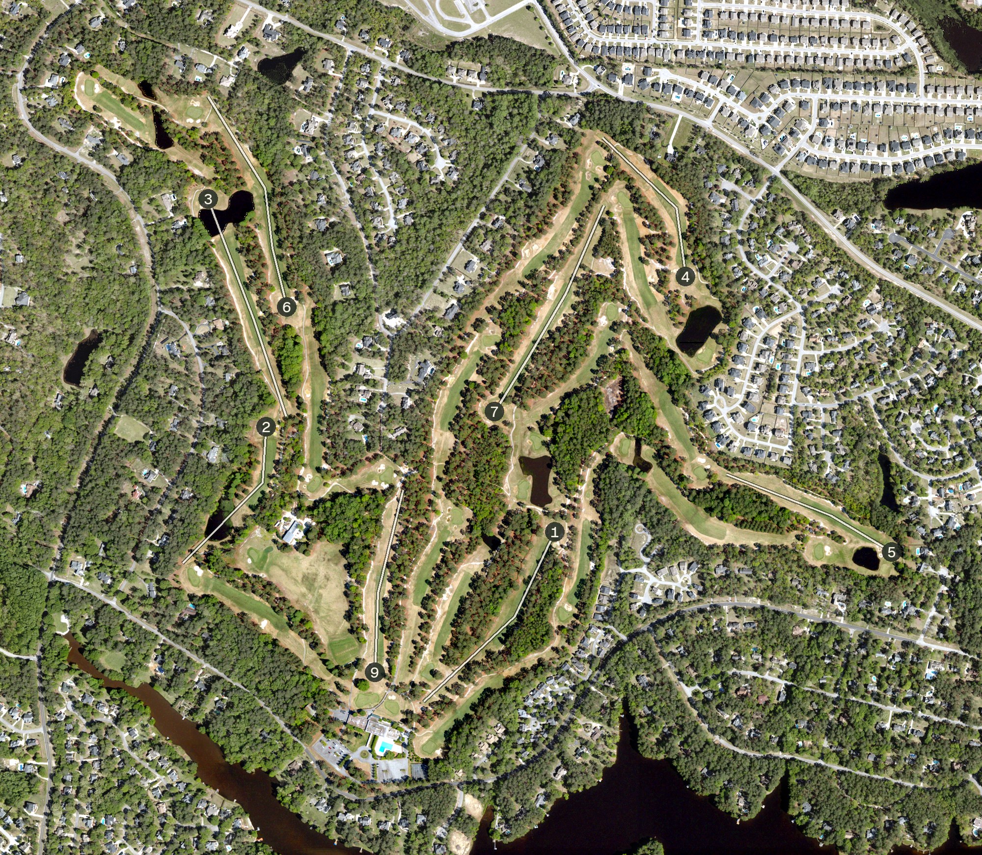 Aerial view of Columbia Country Club, SC