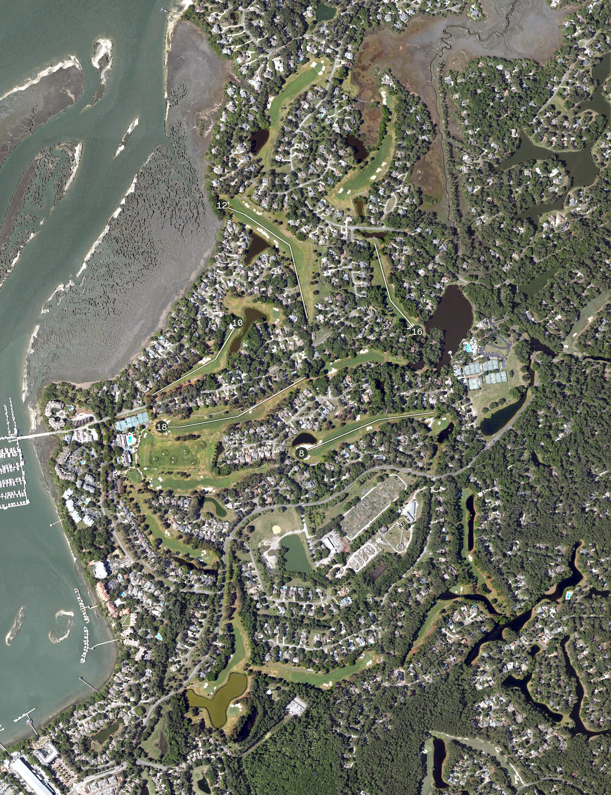 Aerial view of Country Club of Hilton Head, SC