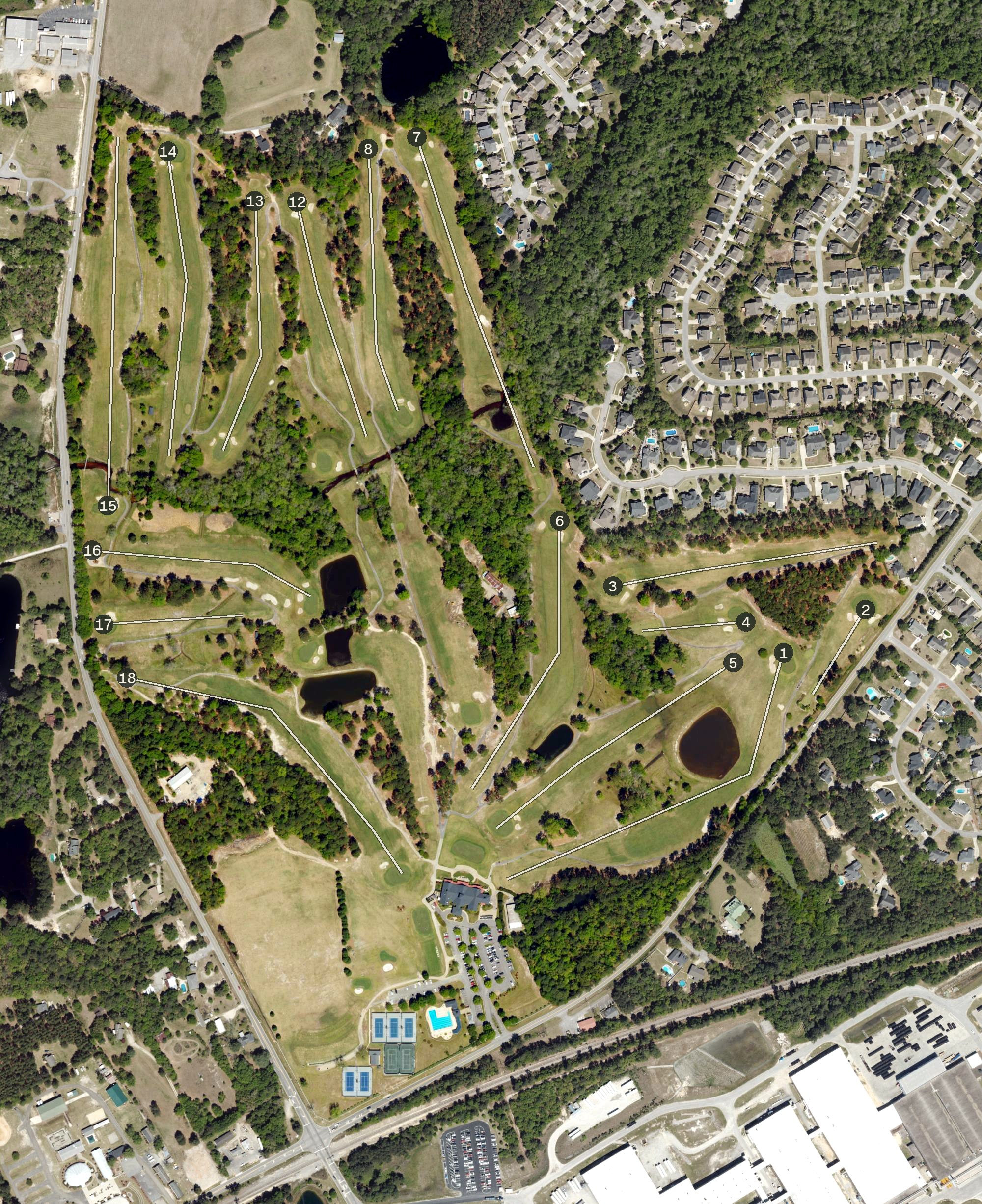Aerial view of Country Club of Lexington, SC