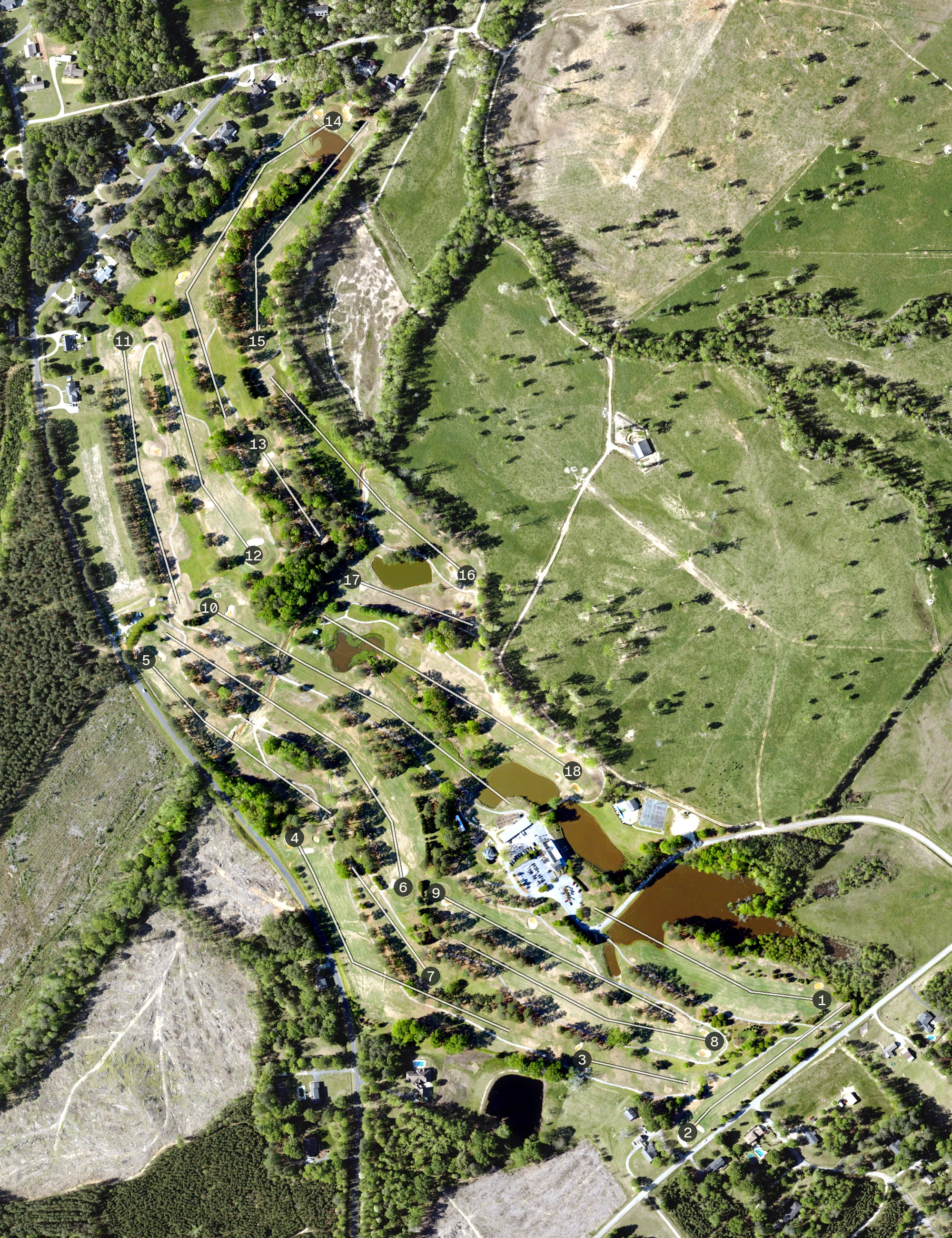 Aerial view of Country Club of Newberry, SC