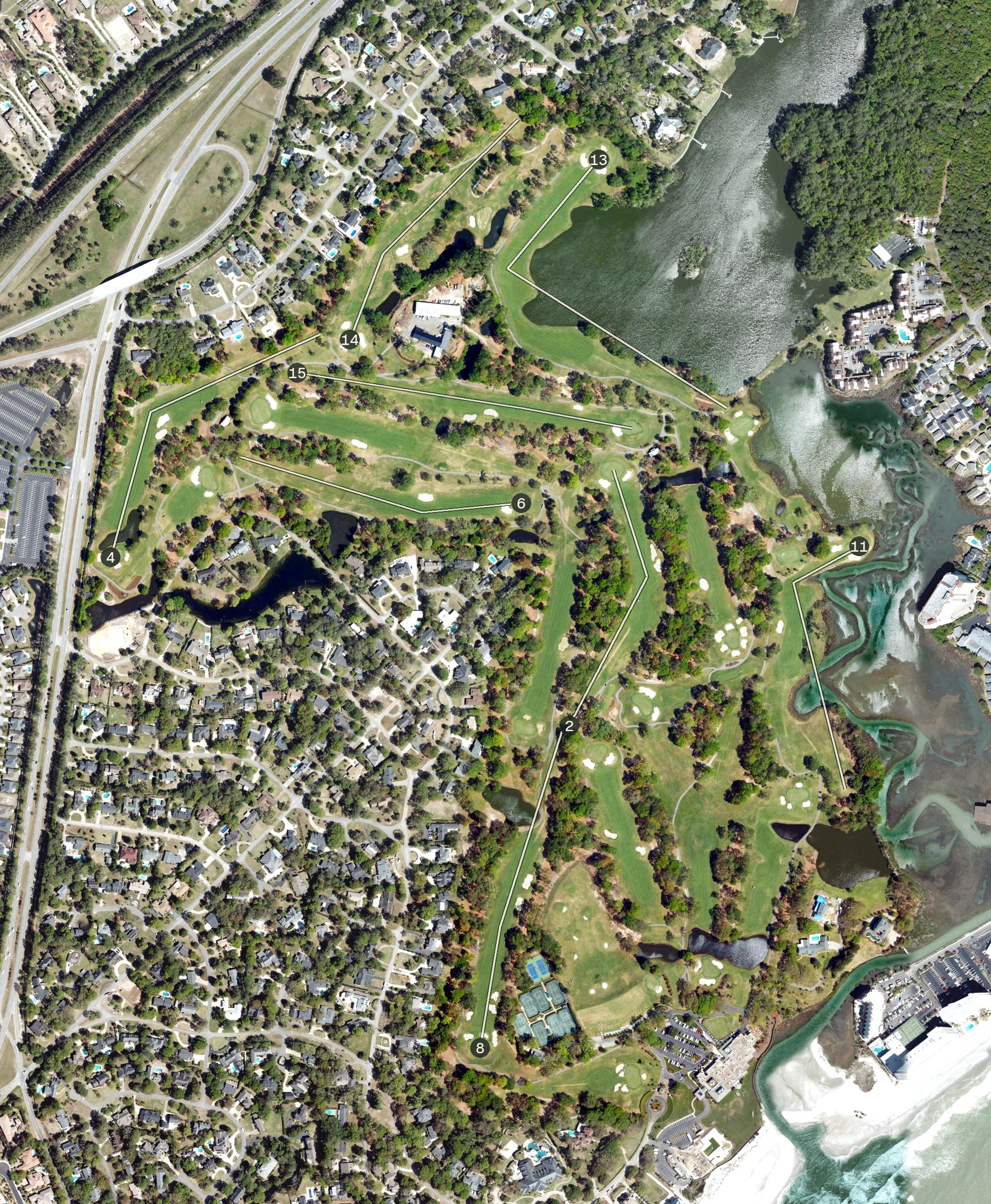 Aerial view of Dunes Golf & Beach Club, SC