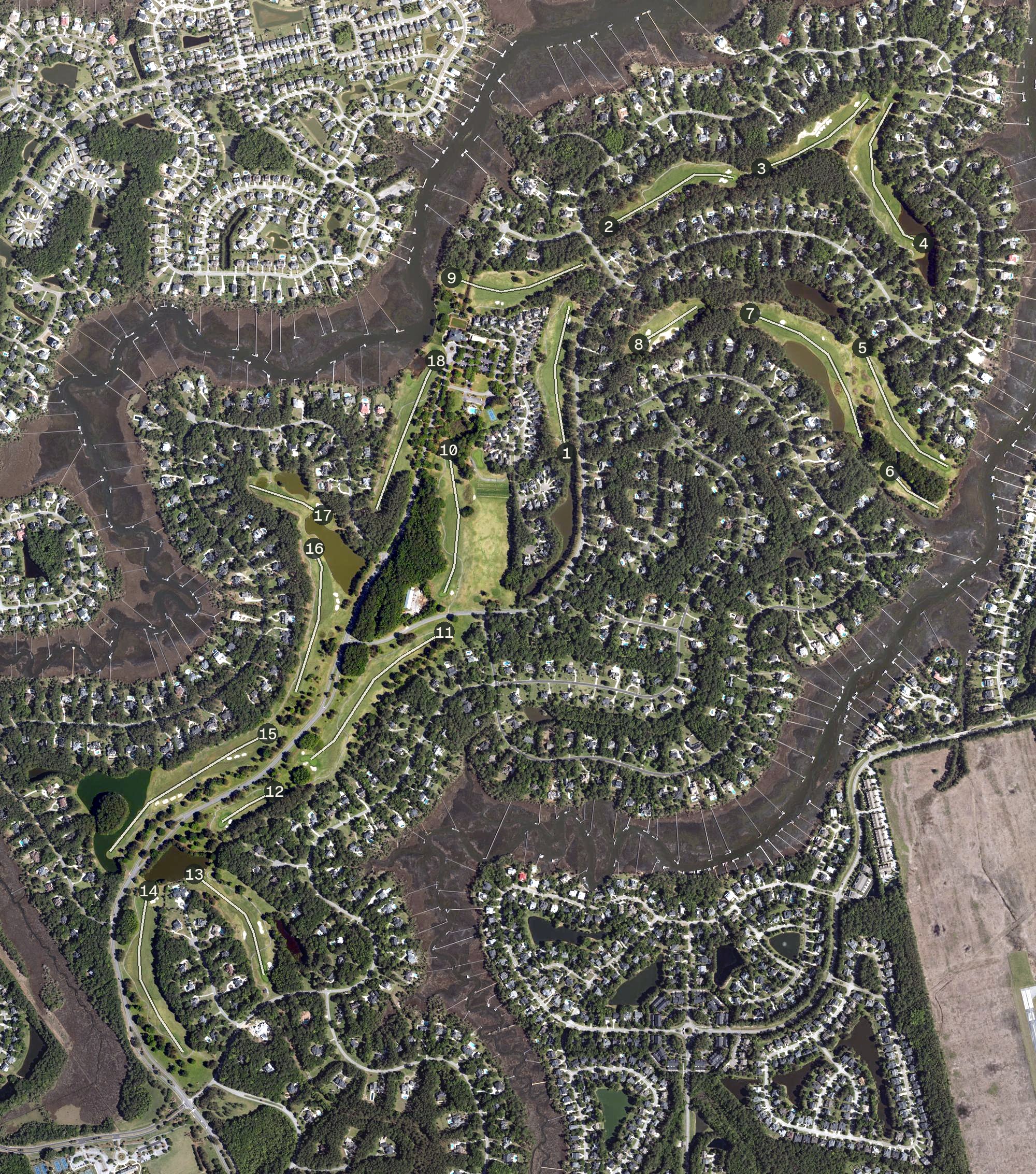 Aerial view of Dunes West Golf Club, SC