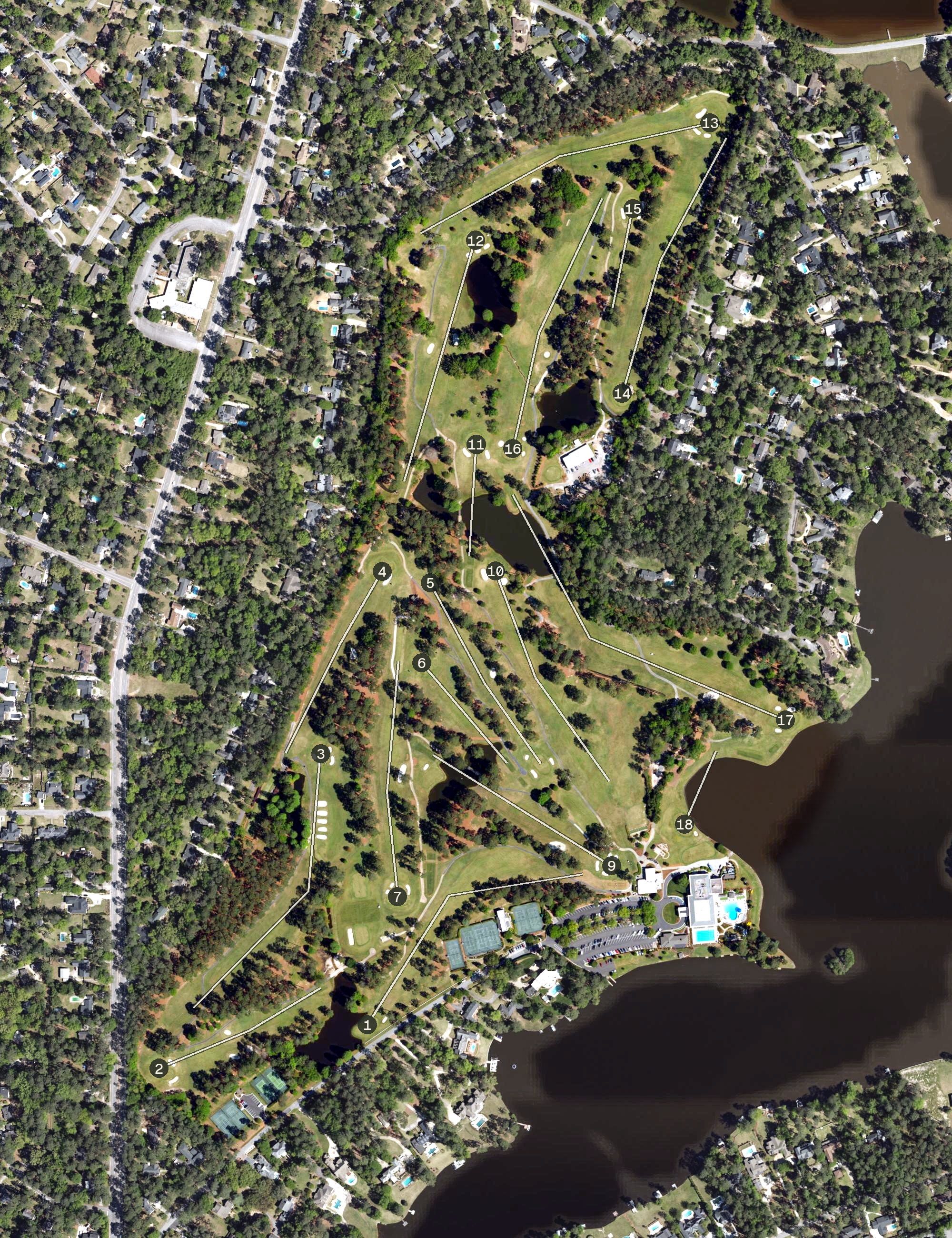 Aerial view of Forest Lake Club, SC