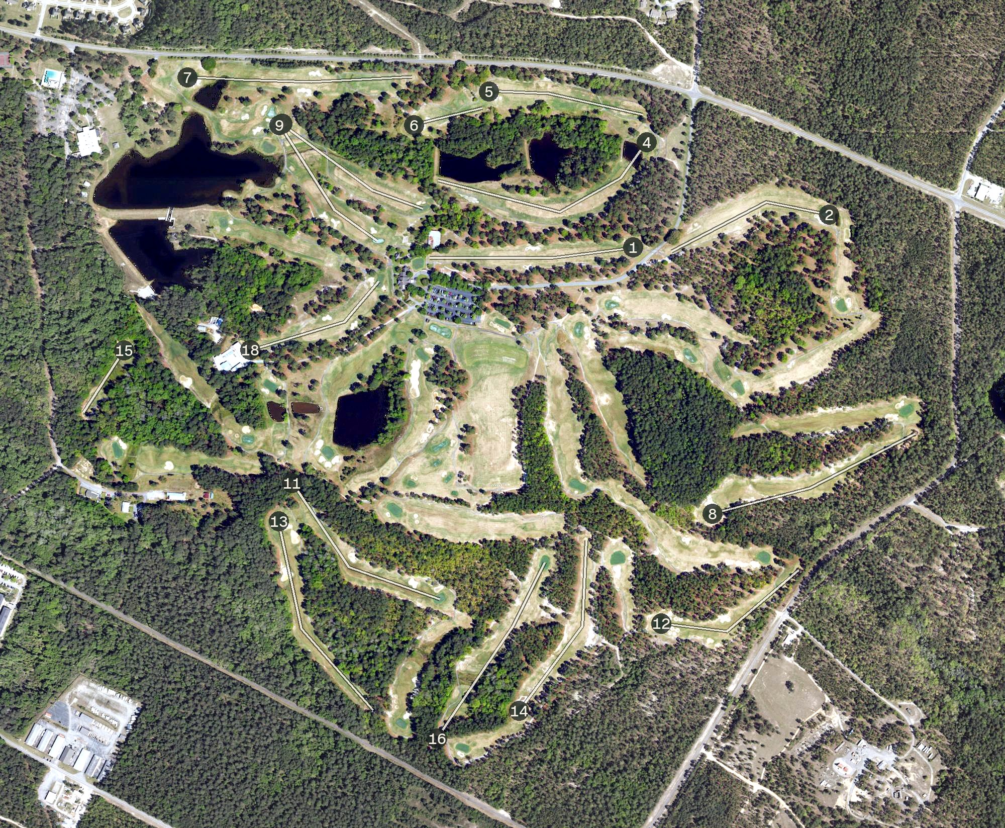 Aerial view of Fort Jackson Golf Club, SC
