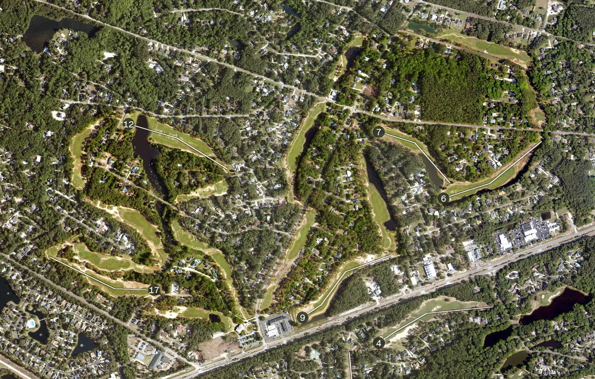 Aerial view of Founders Club at Pawleys Island, SC