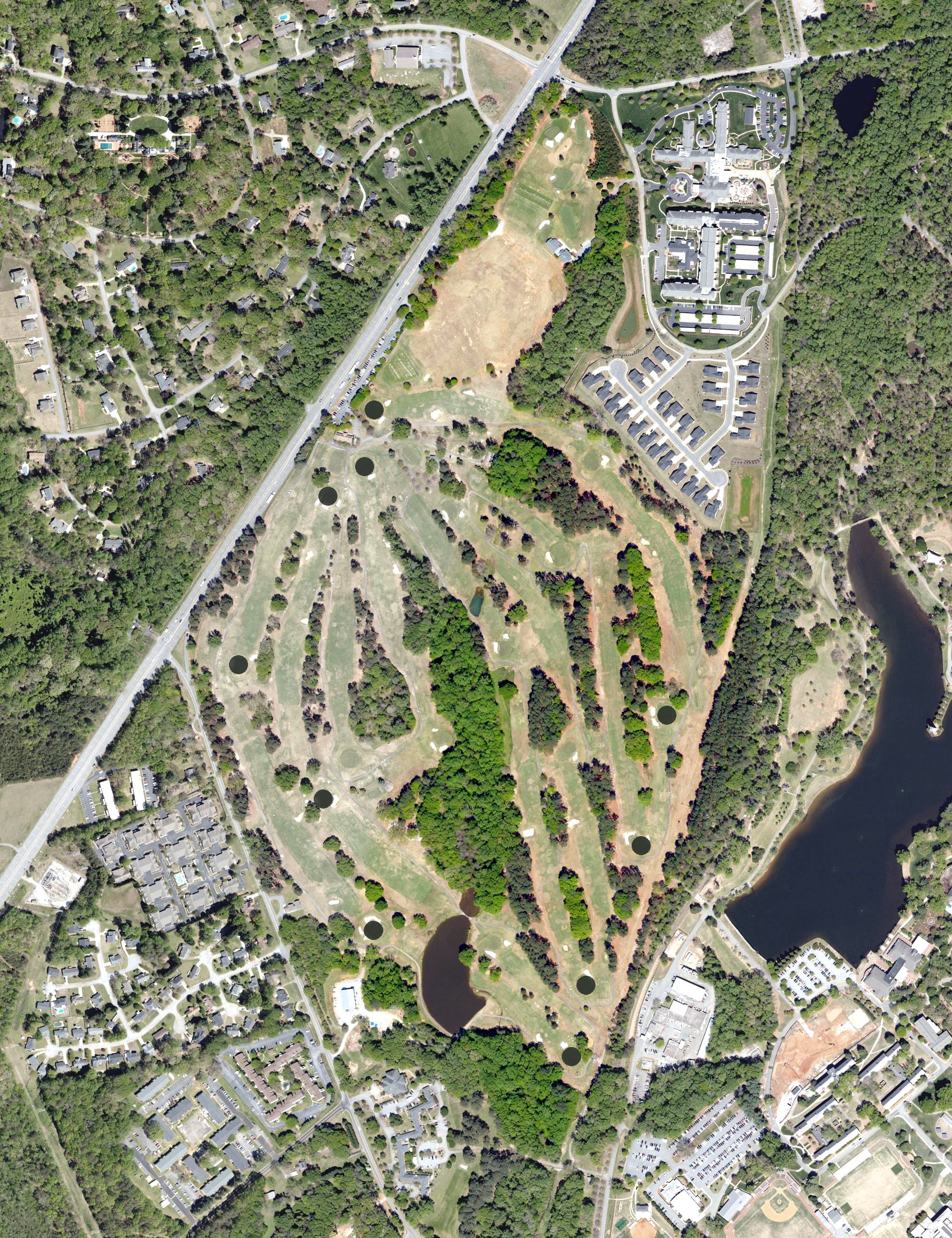 Aerial view of Furman University Golf Course, SC