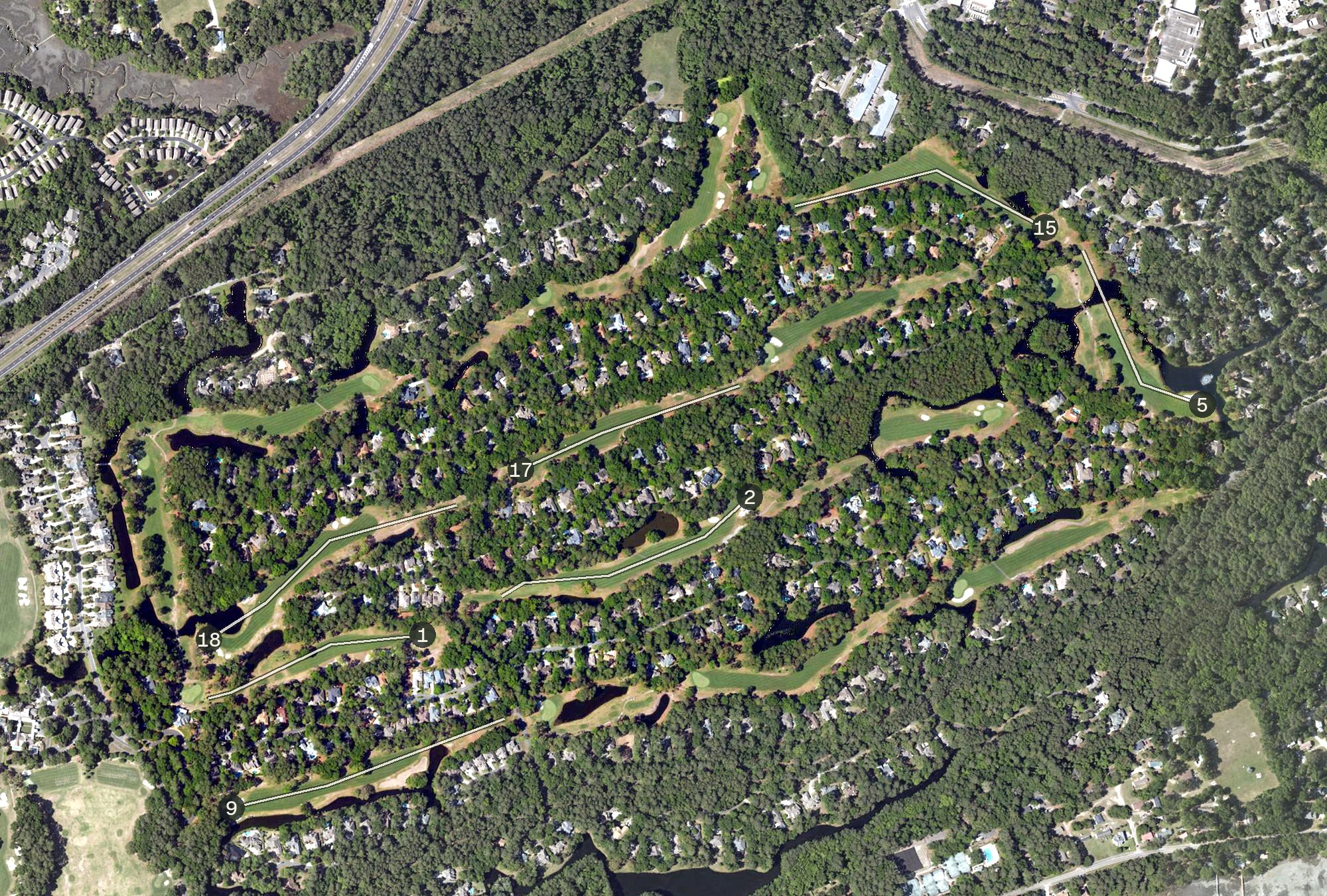 Aerial view of Golden Bear Golf Club at Indigo Run, SC