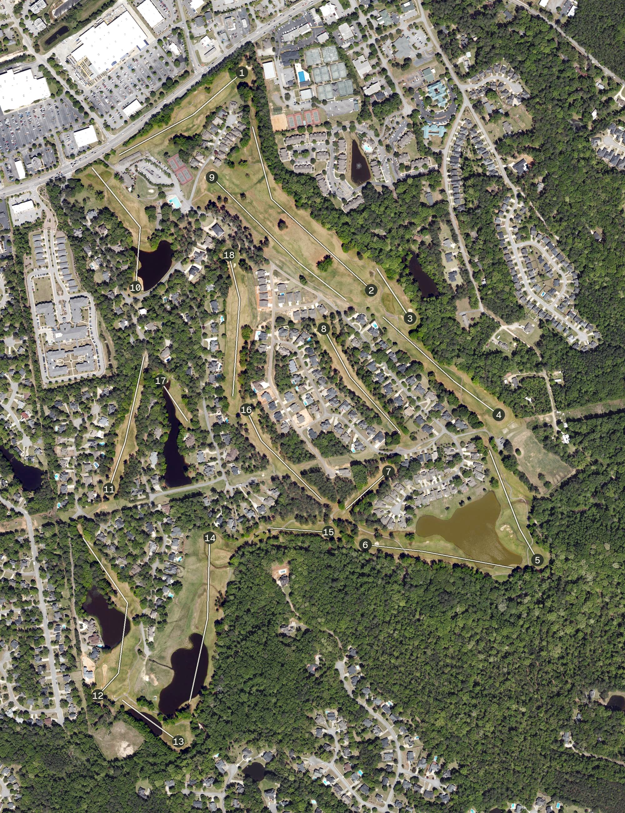 Aerial view of Golden Hills Golf & Country Club, SC