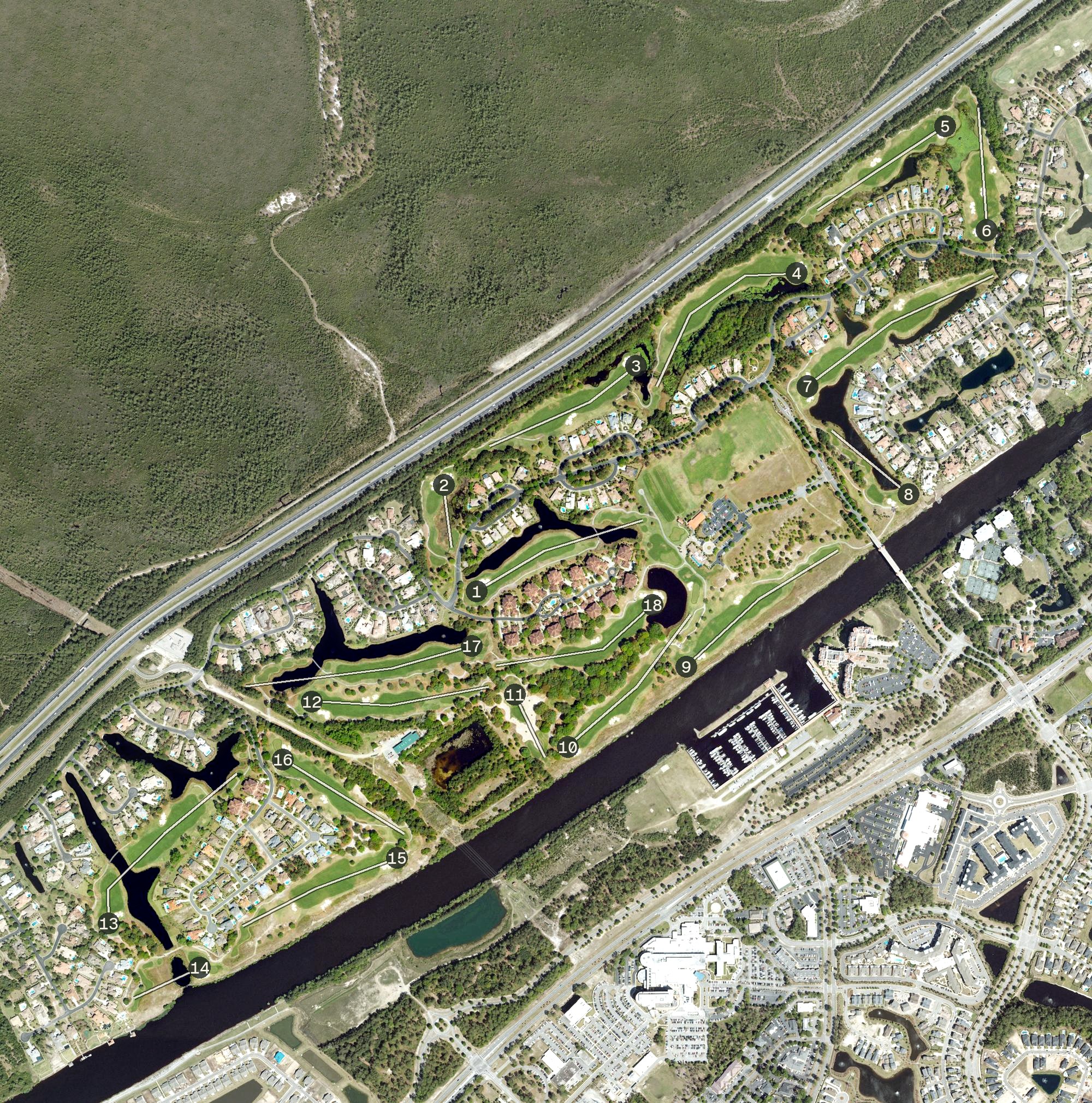 Aerial view of Grande Dunes Resort Course, SC