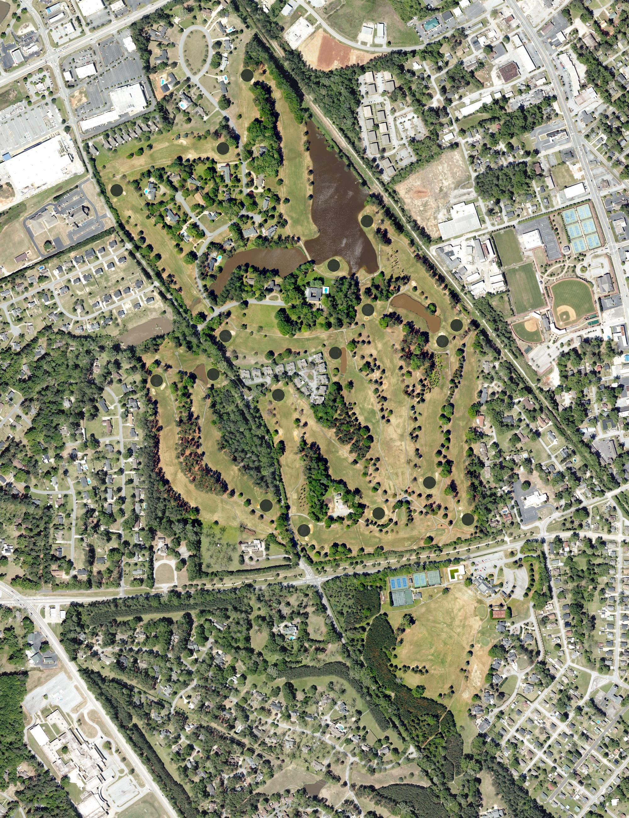 Aerial view of Greenwood Country Club, SC