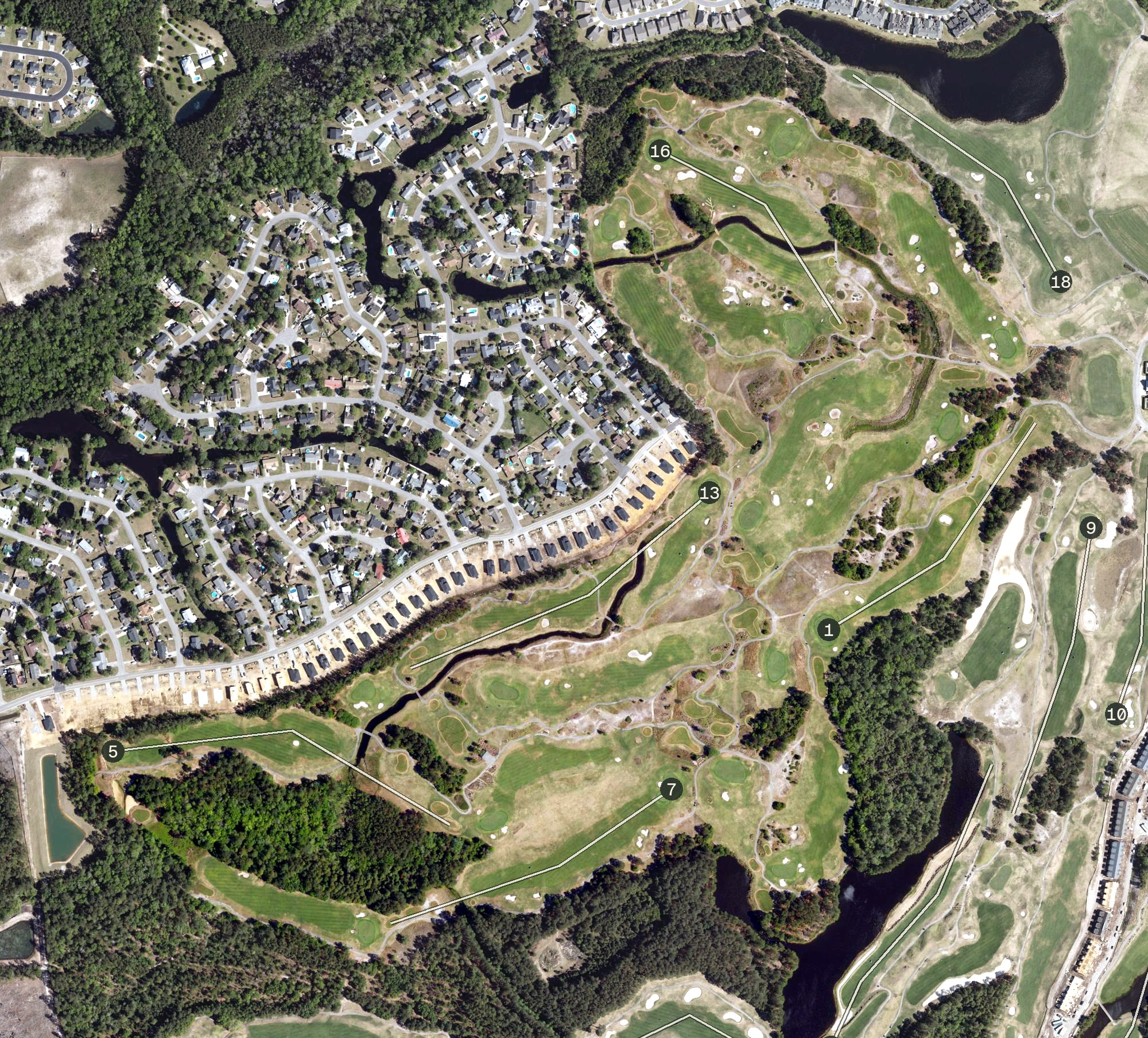 Aerial view of Heathland Golf Course, SC