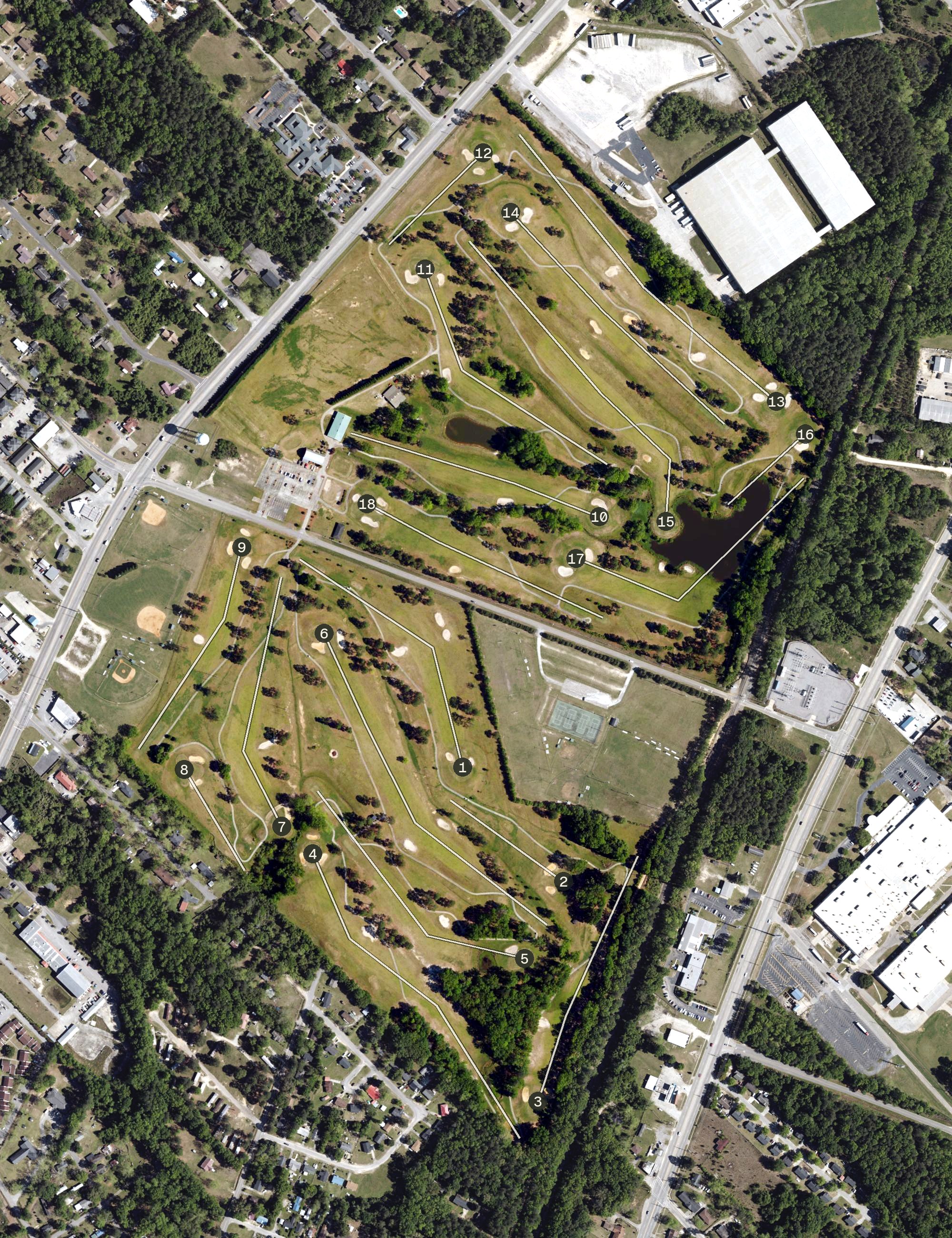 Aerial view of Hillcrest Golf Club, SC