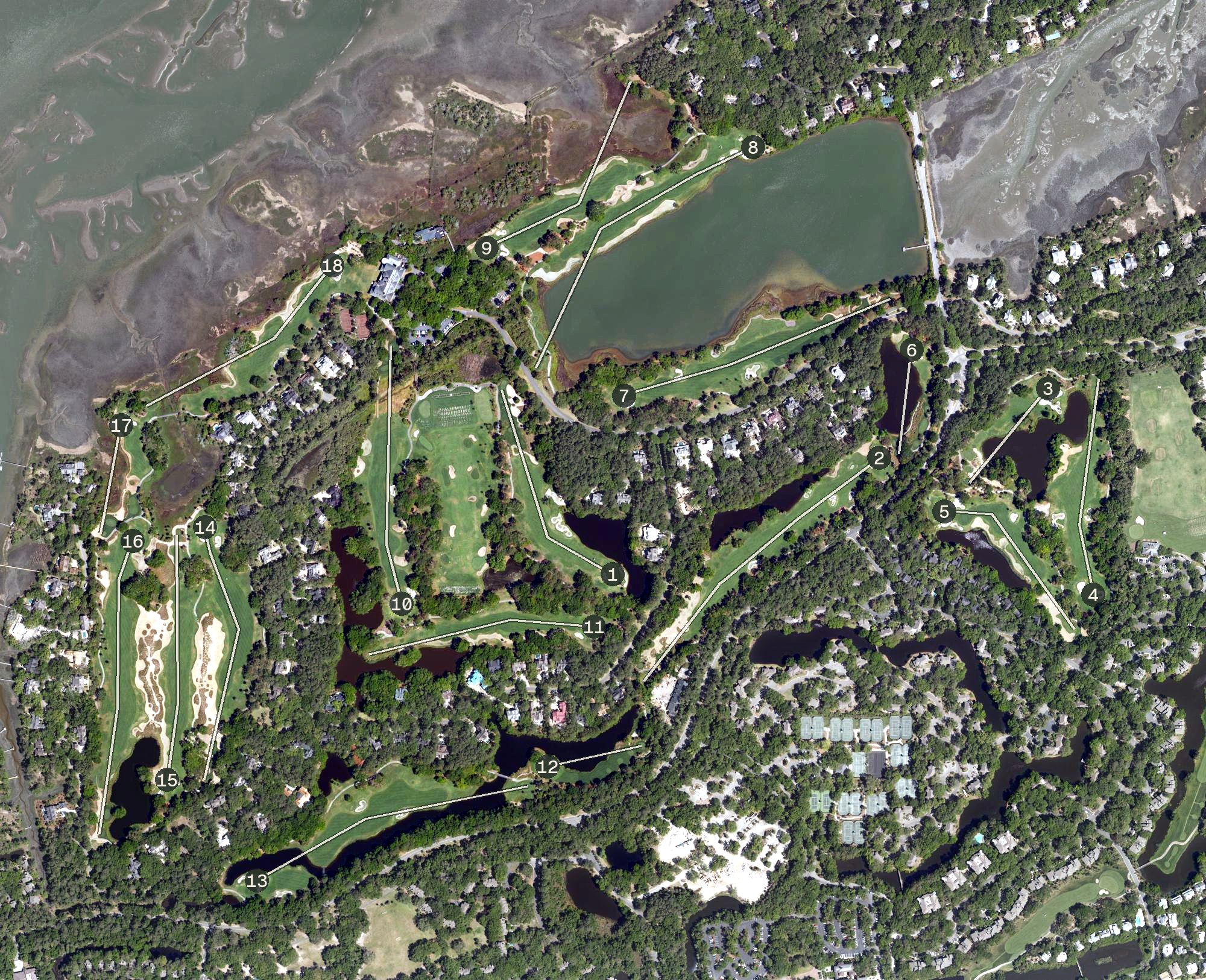Aerial view of Kiawah Island Club - River Course, SC