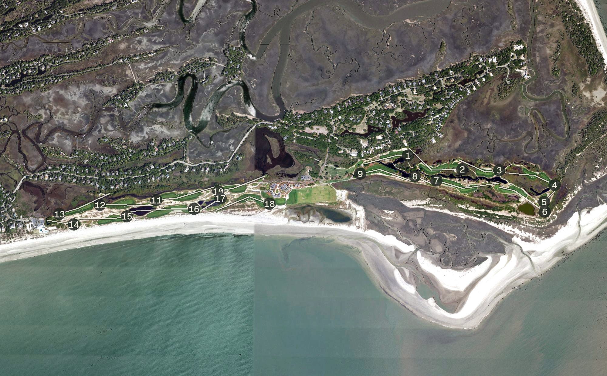 Aerial view of Kiawah Island Golf Resort - The Ocean Course, SC