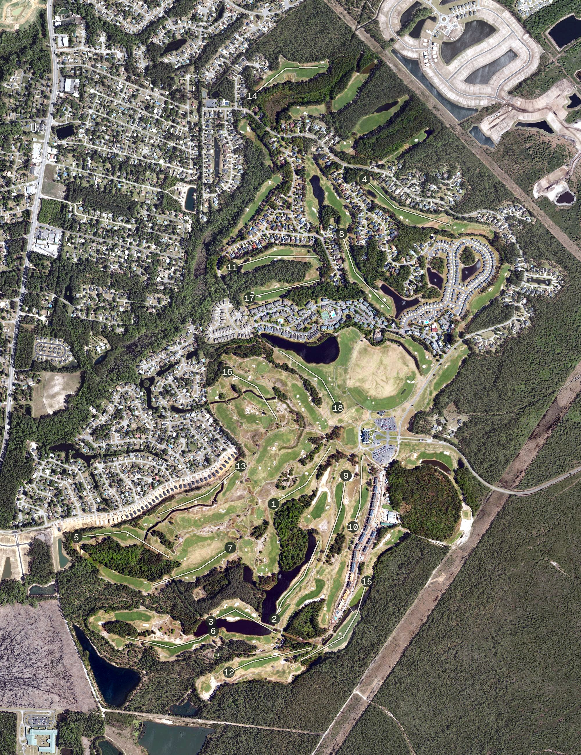 Aerial view of Legends Golf and Resort, SC
