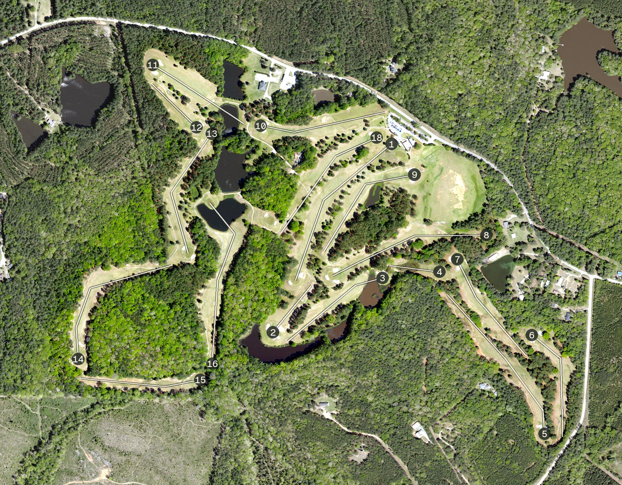 Aerial view of Linrick Golf Course, SC