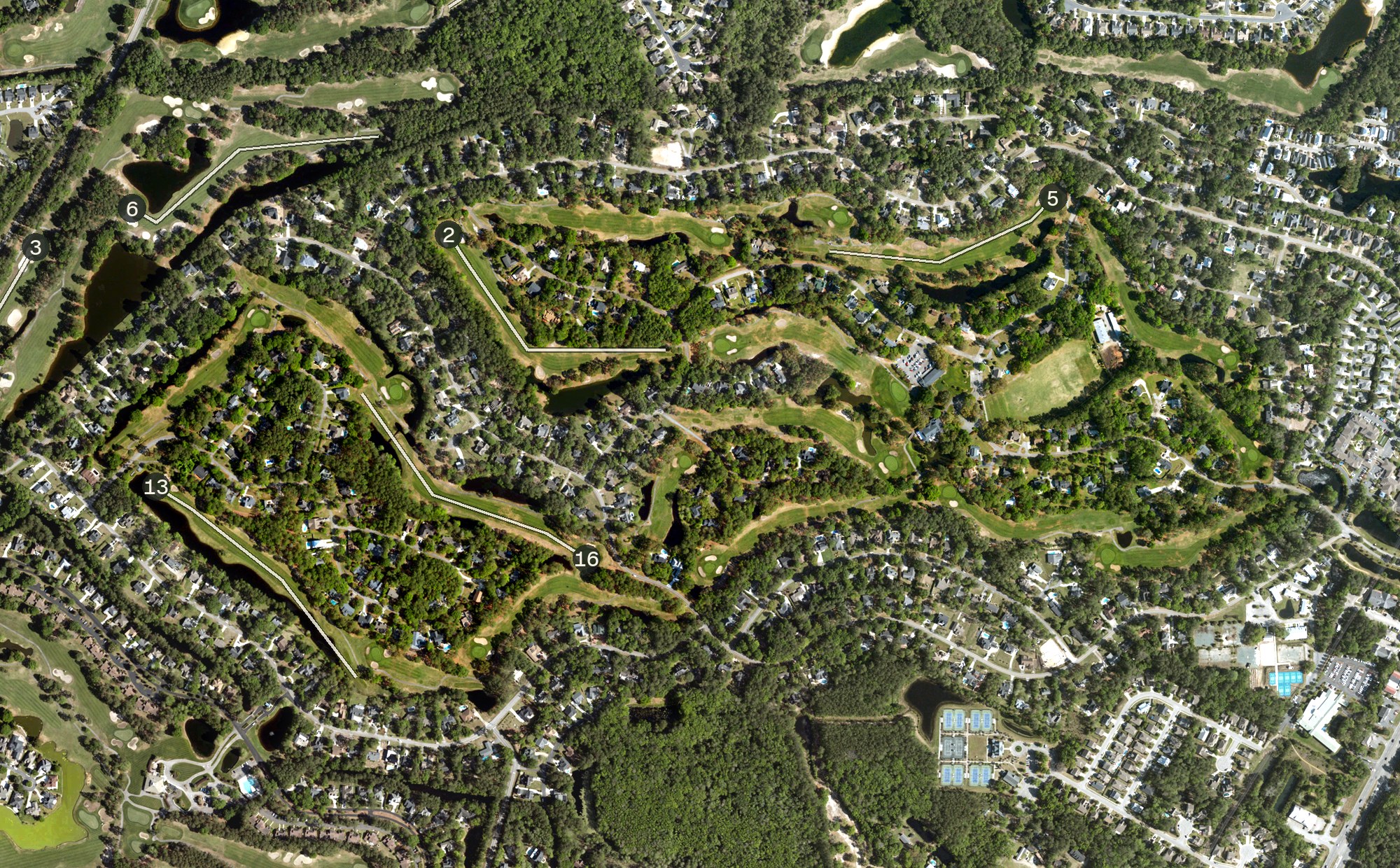 Aerial view of Litchfield Country Club, SC