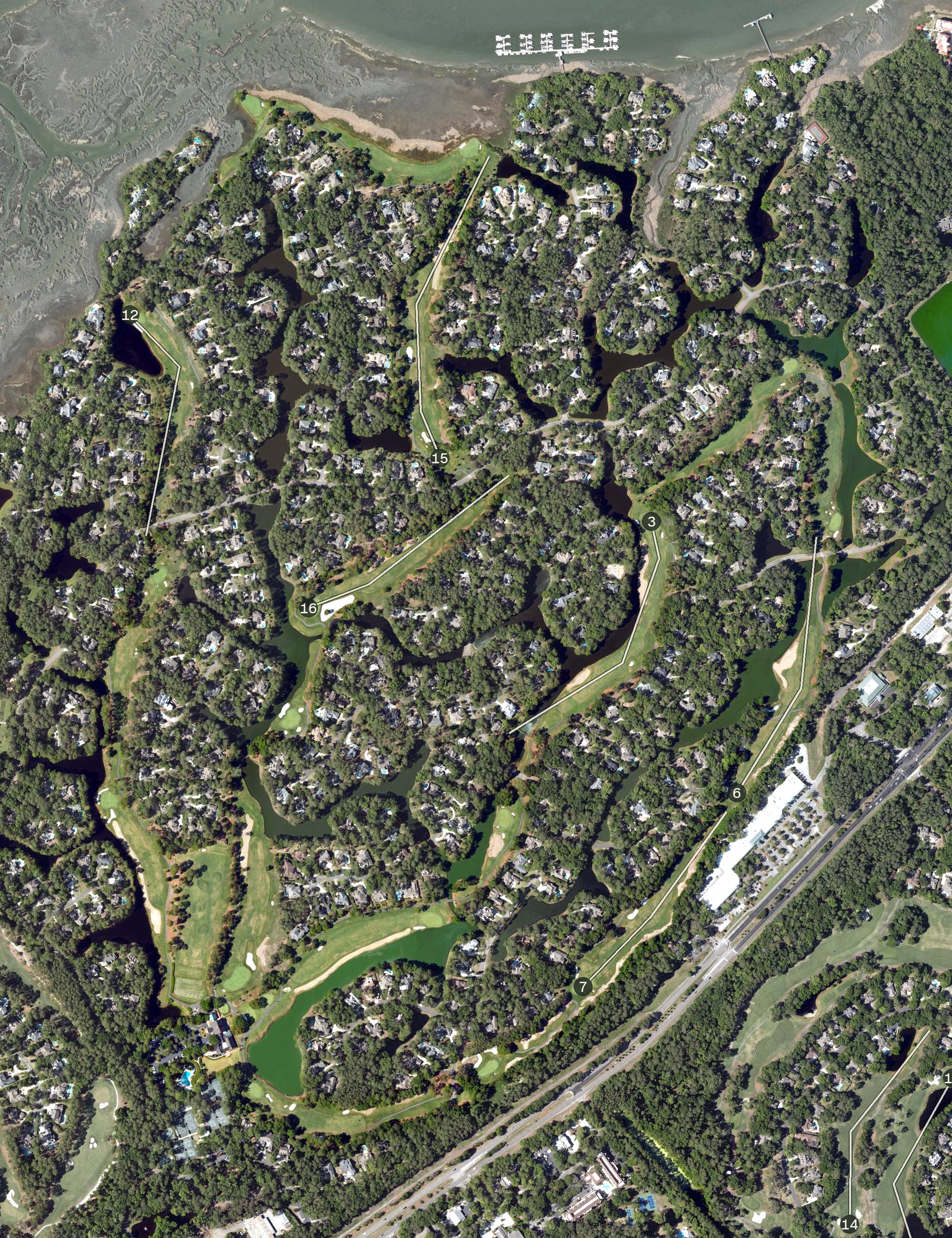 Aerial view of Long Cove Club, SC