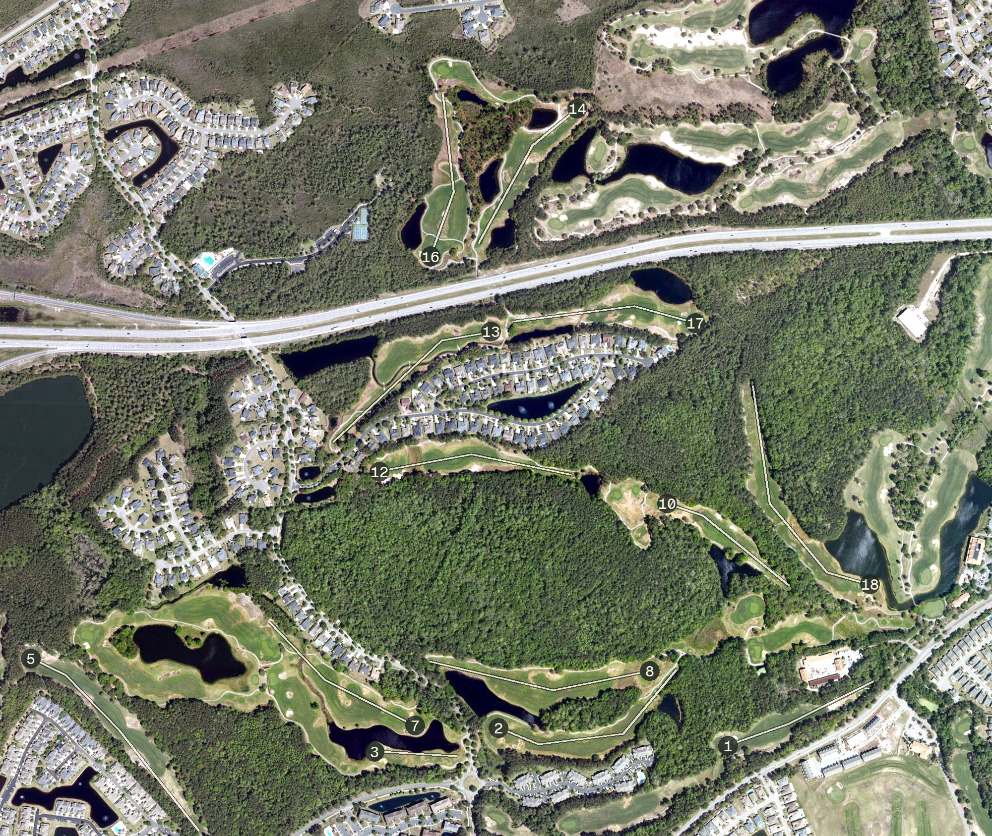 Aerial view of Love Course, SC