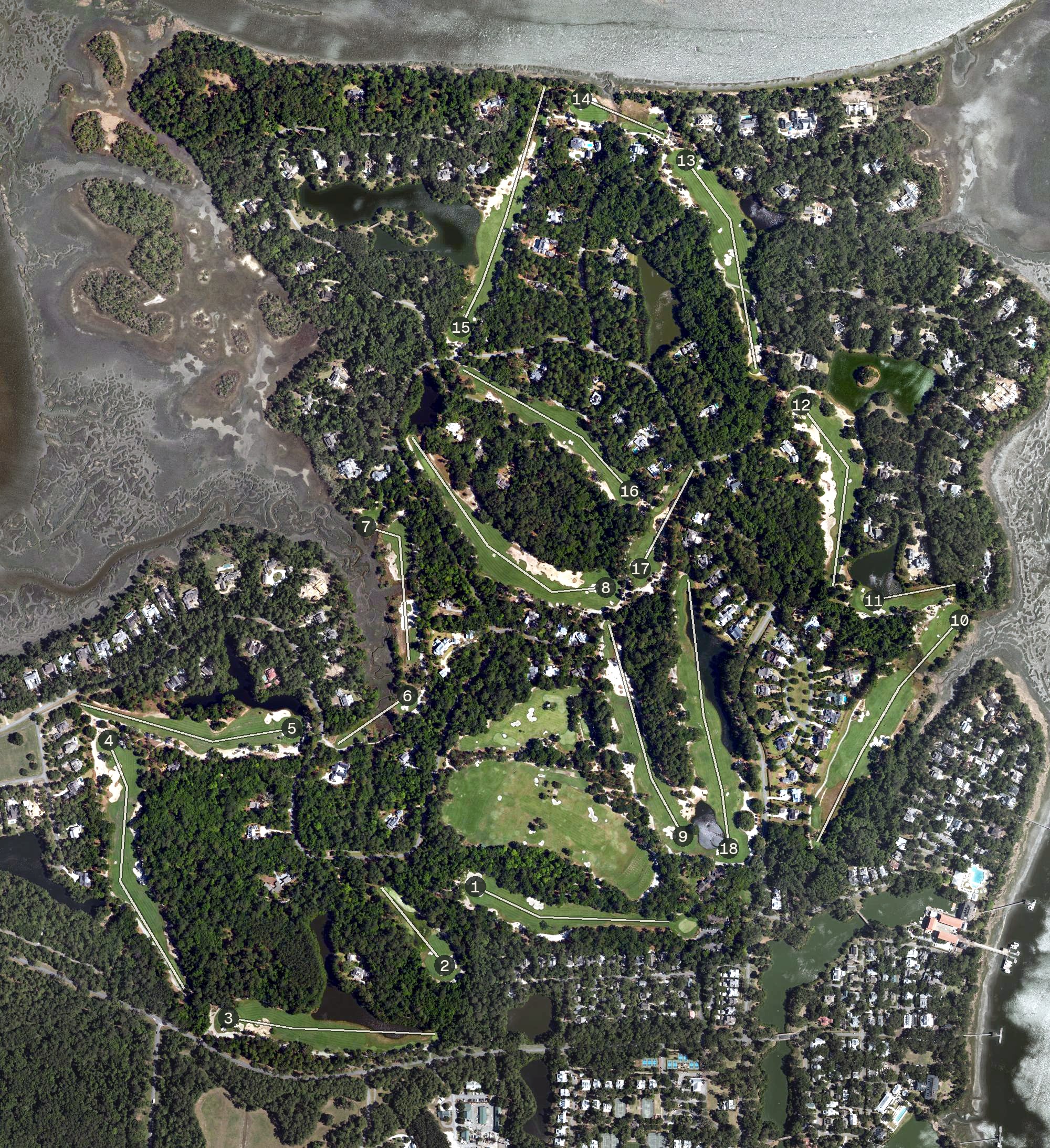 Aerial view of May River Golf Course, SC