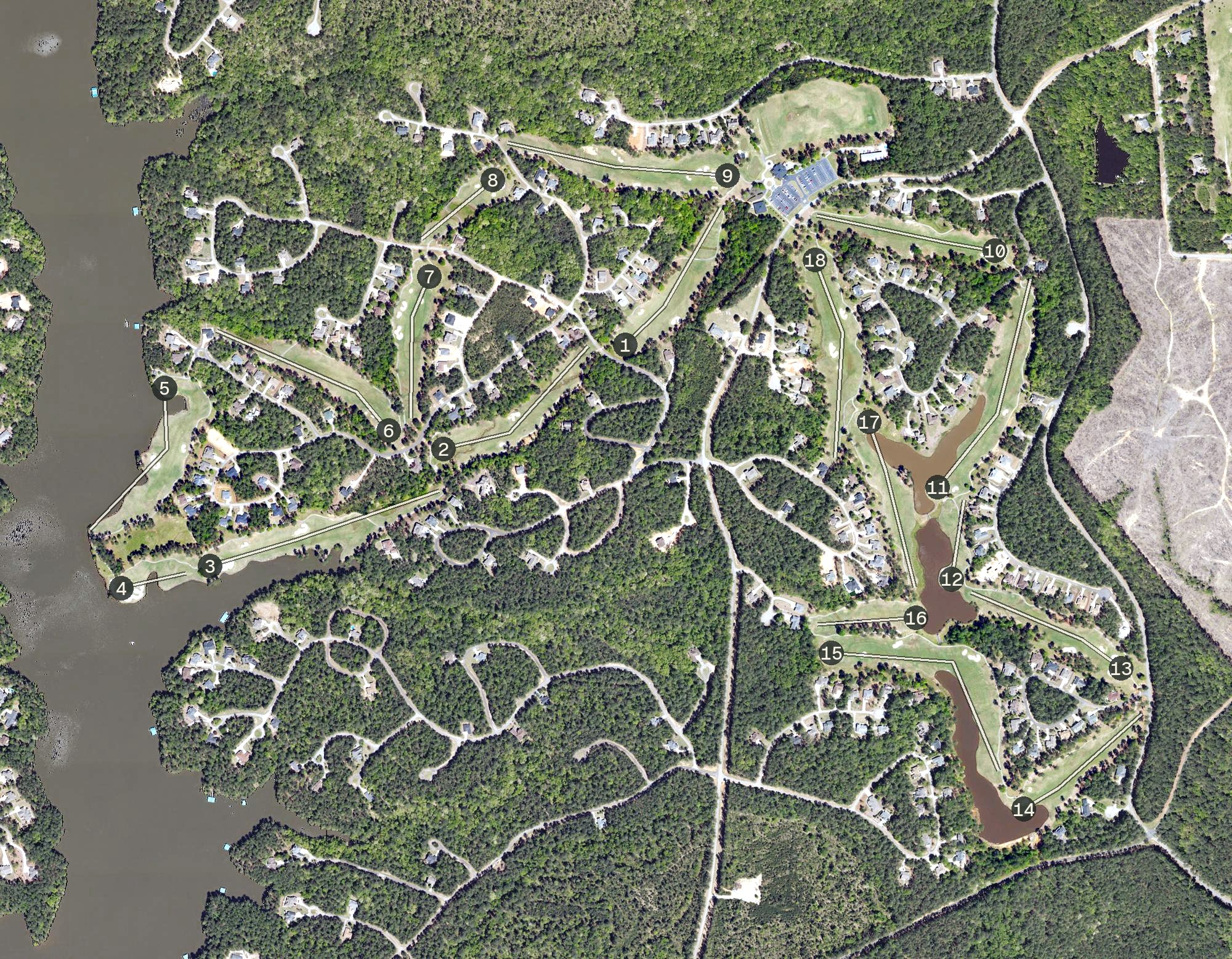 Aerial view of Monticello Golf Club, SC
