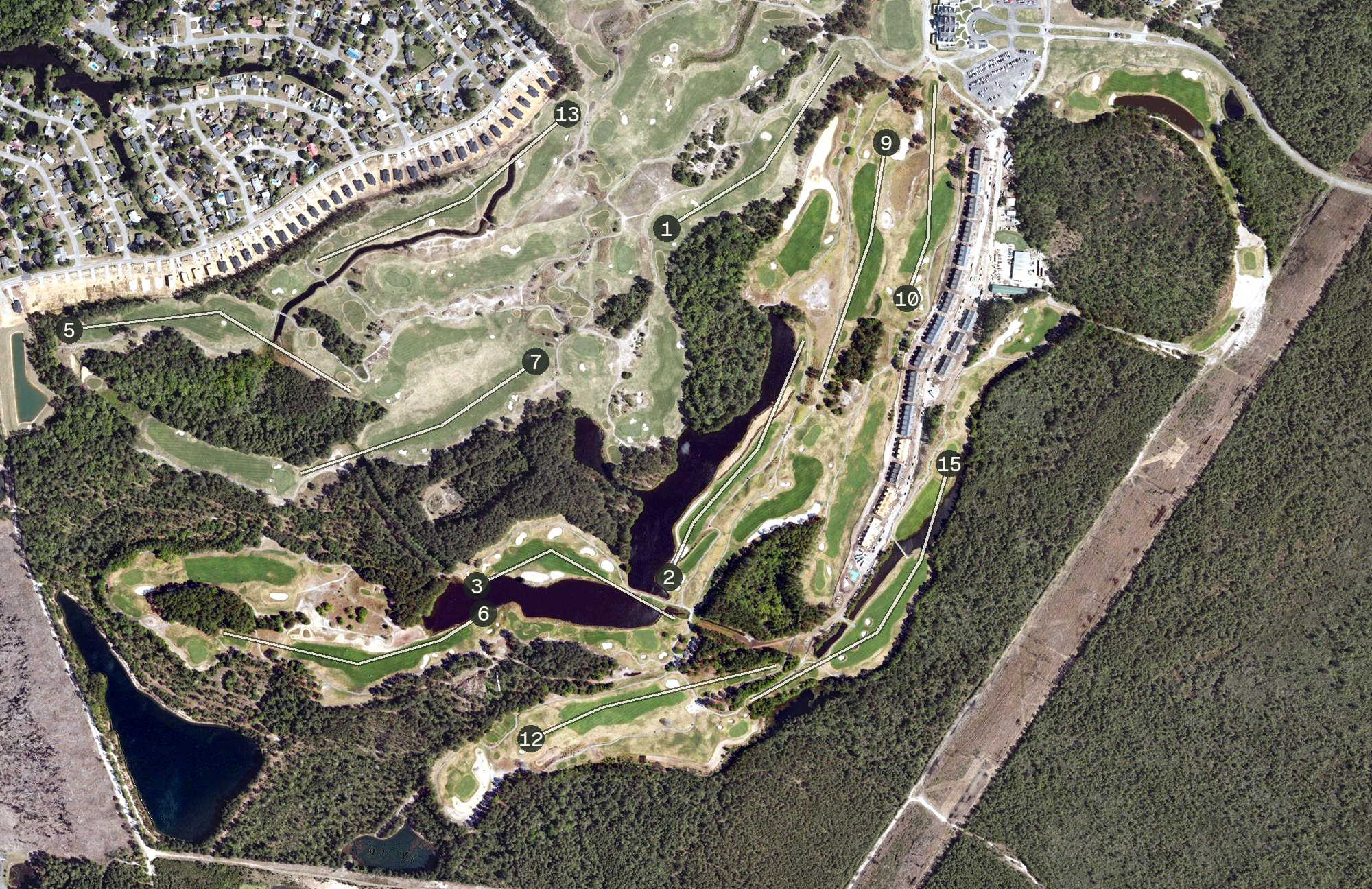 Aerial view of Moorland Golf Course, SC
