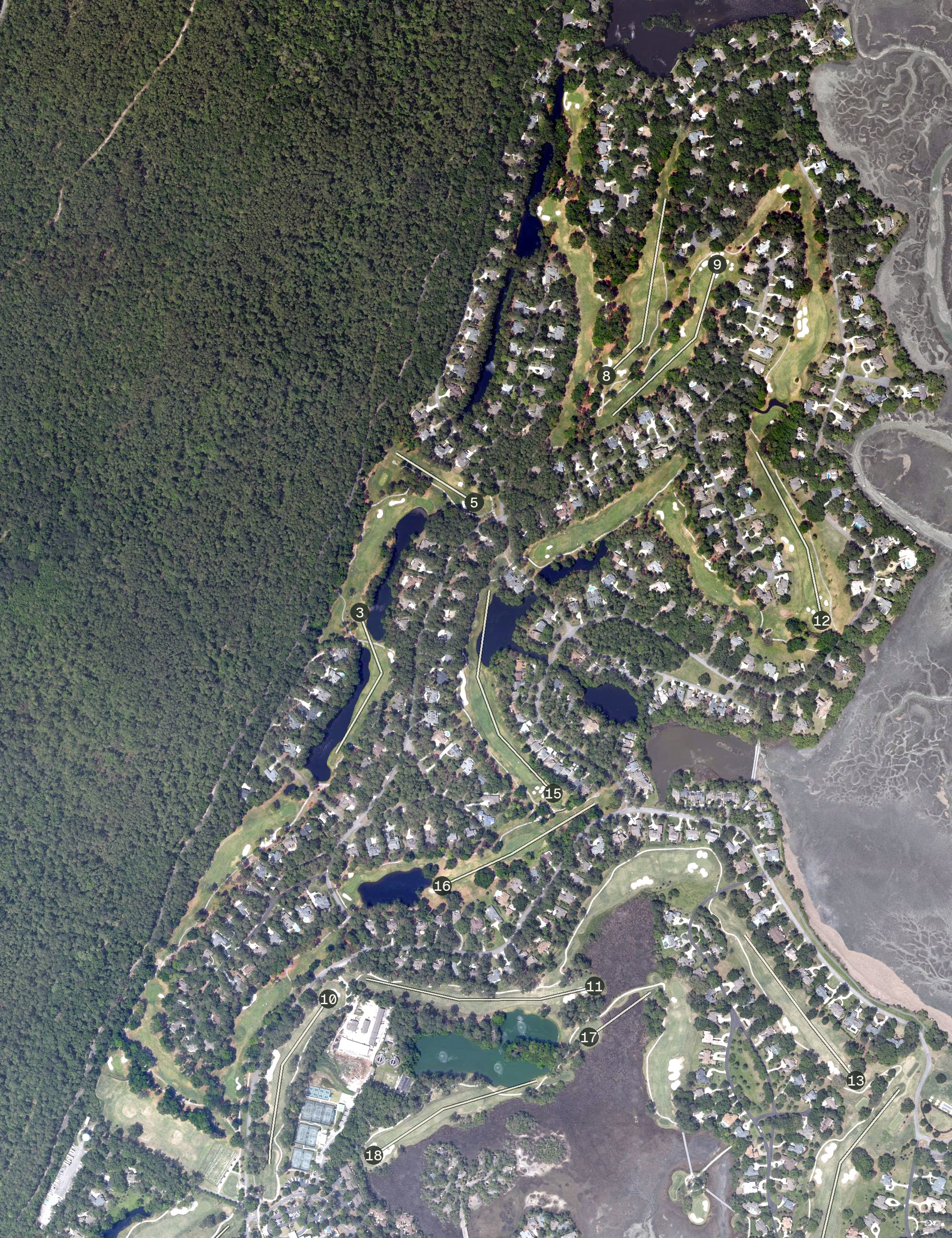 Aerial view of Moss Creek North Course, SC