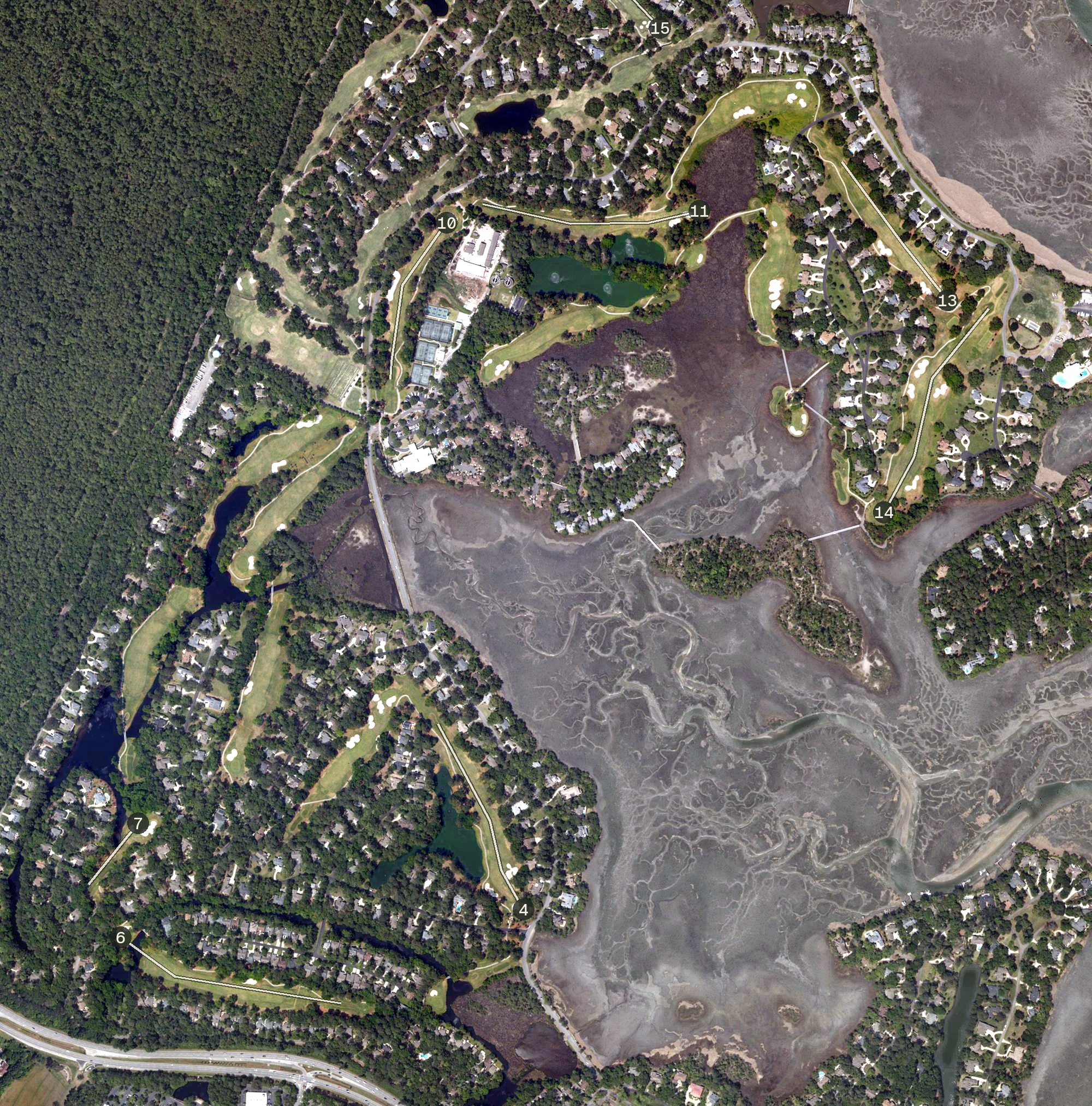 Aerial view of Moss Creek South Course, SC