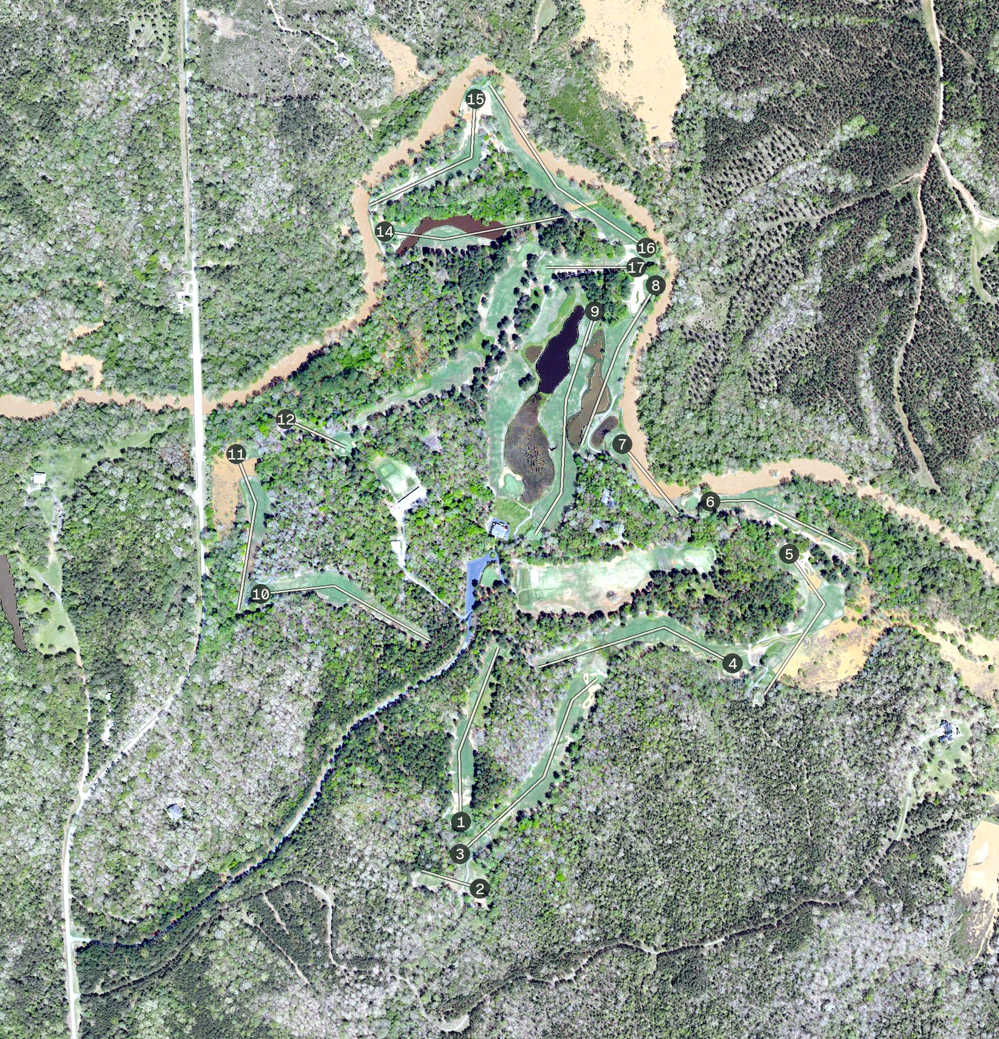 Aerial view of Musgrove Mill Golf Club, SC