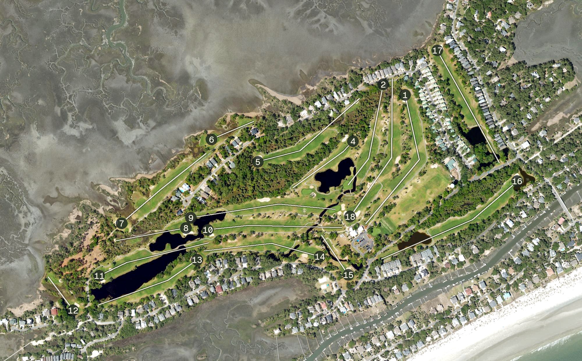 Aerial view of Ocean Creek Golf Course, SC