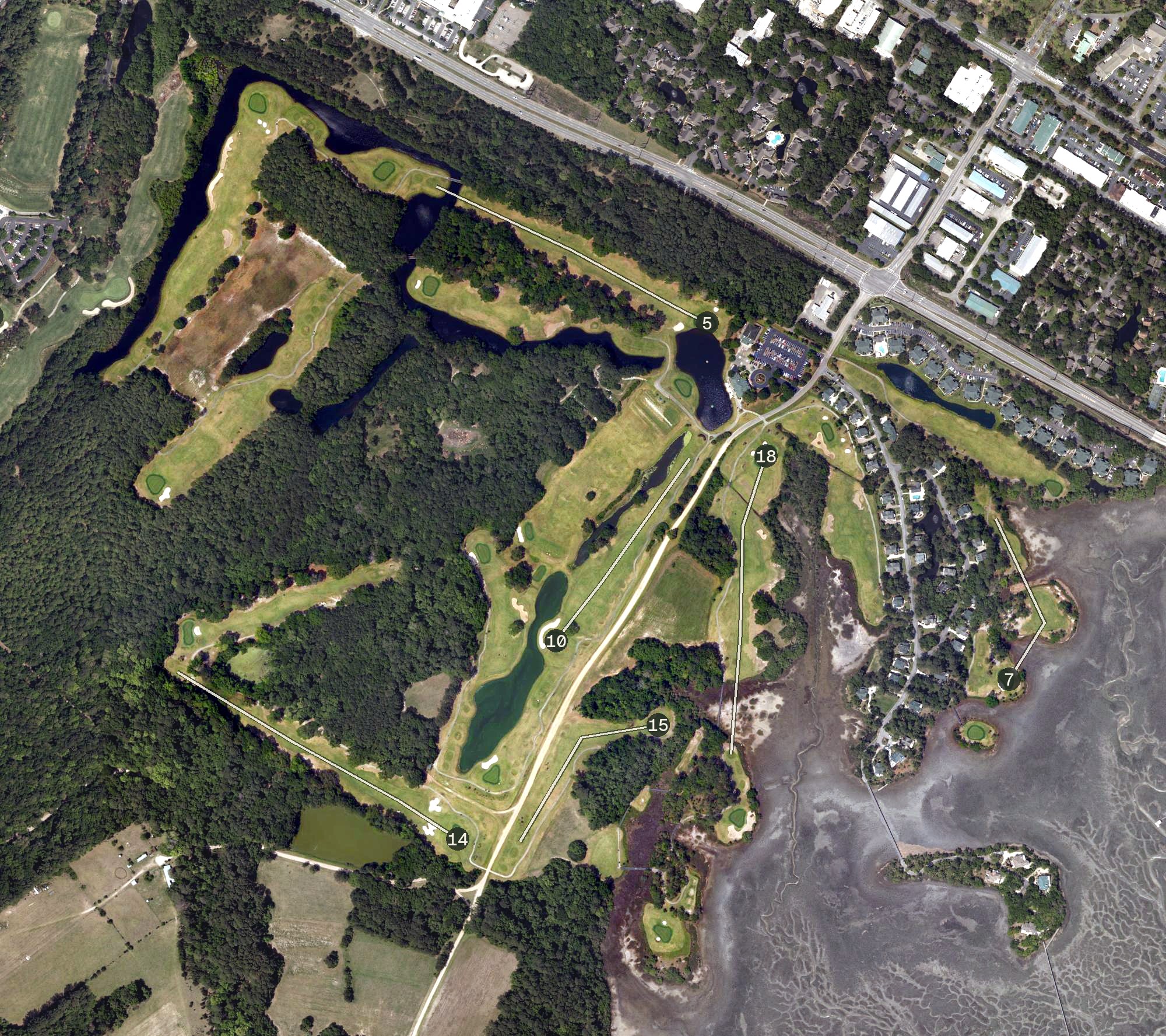 Aerial view of Old South Golf Links, SC