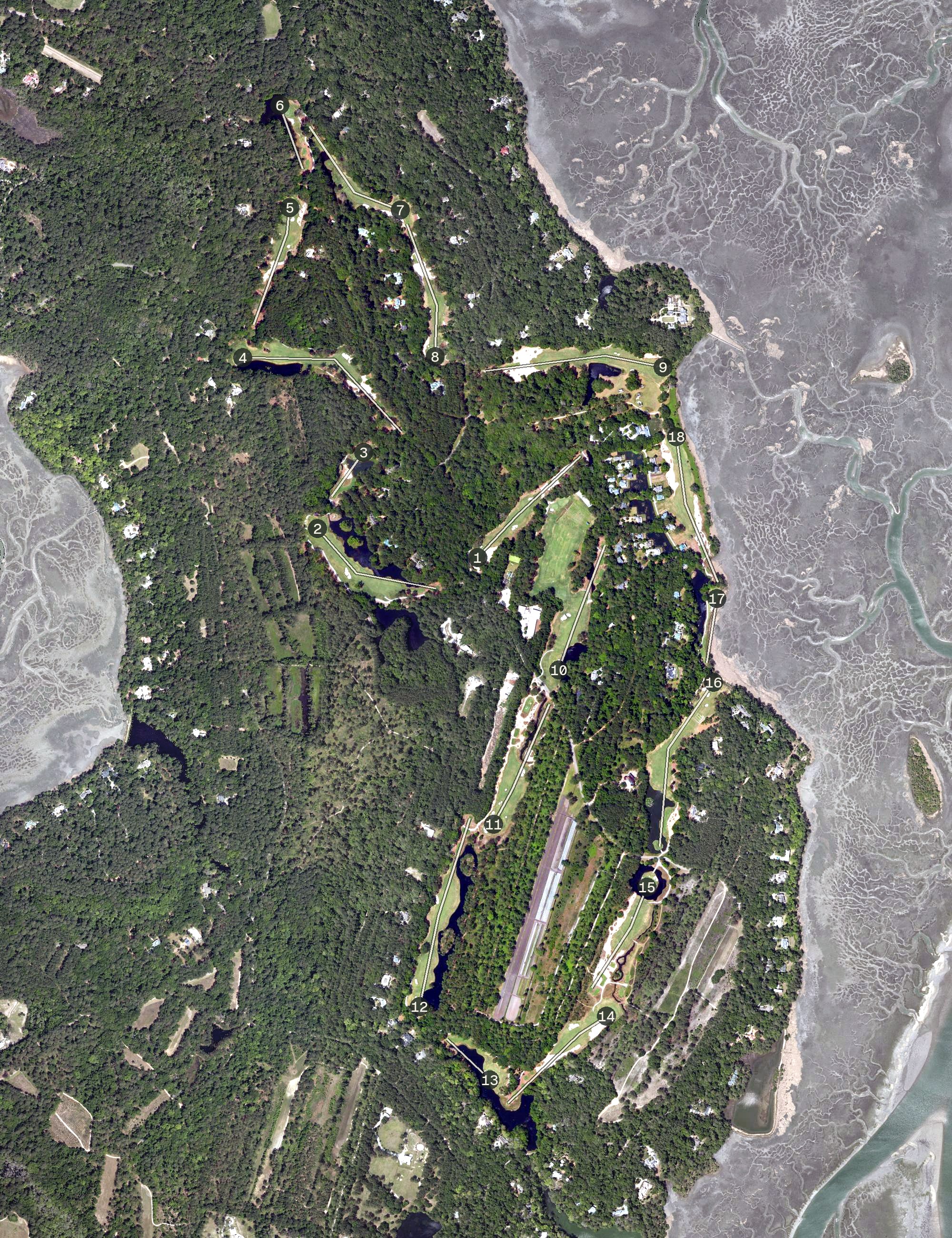 Aerial view of Old Tabby Golf Links, SC