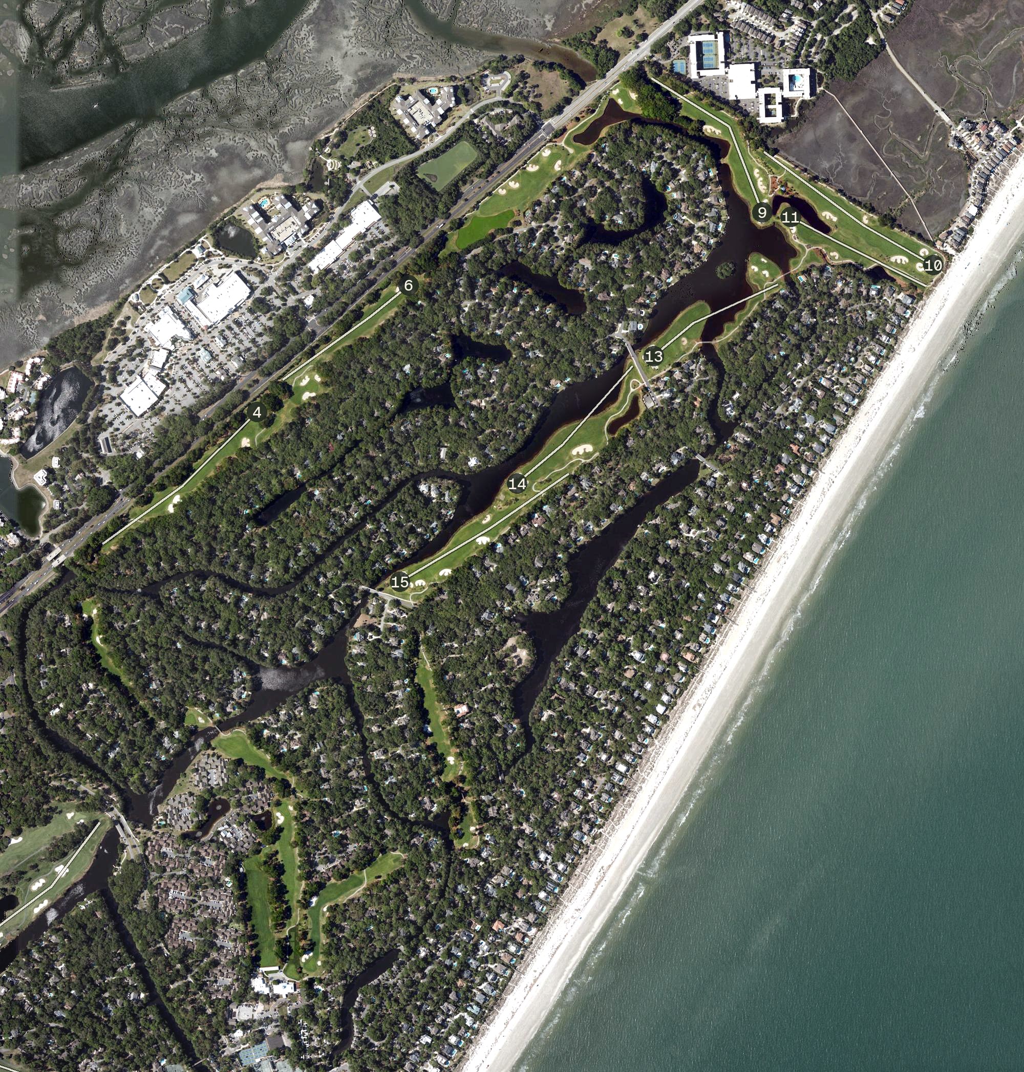 Aerial view of Palmetto Dunes - Robert Trent Jones Golf Course, SC