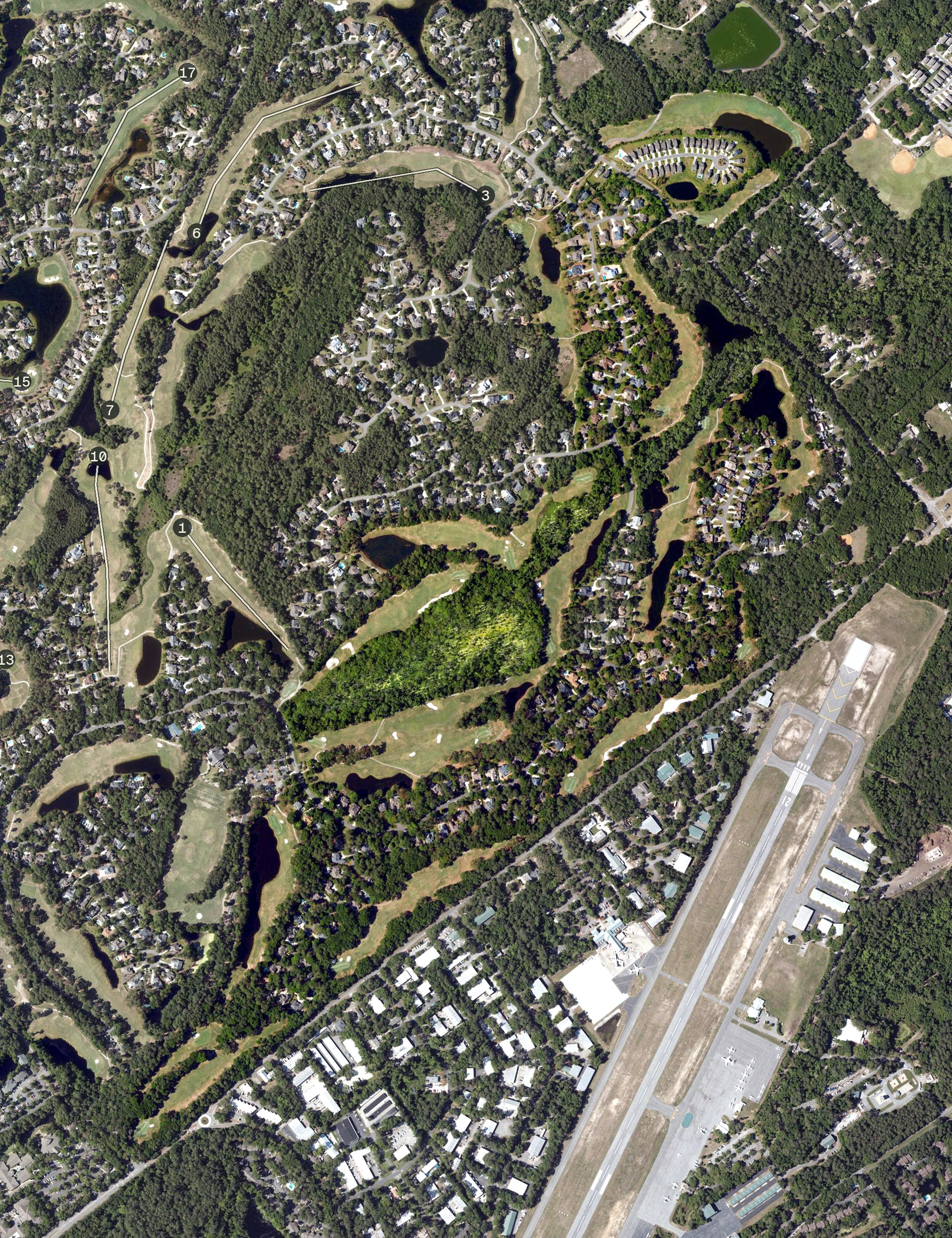 Aerial view of Palmetto Hall - Arthur Hills Golf Course, SC