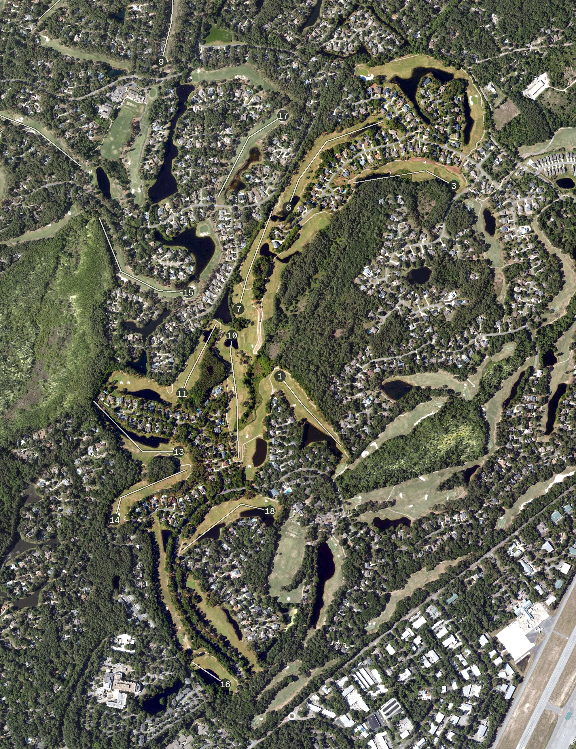 Aerial view of Palmetto Hall - Robert Cupp Golf Course, SC