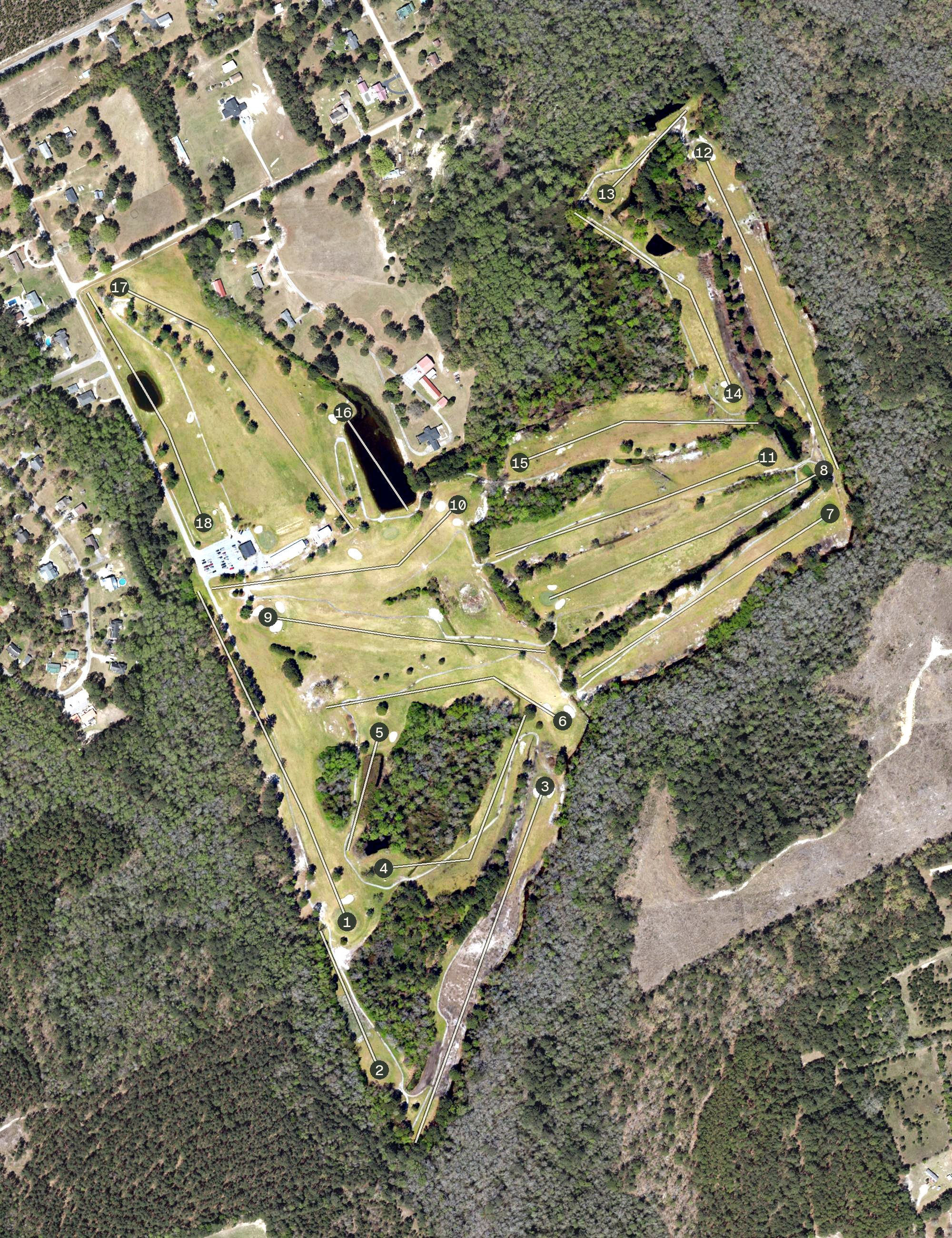 Aerial view of Pine Creek Golf Course (formerly White Pines), SC