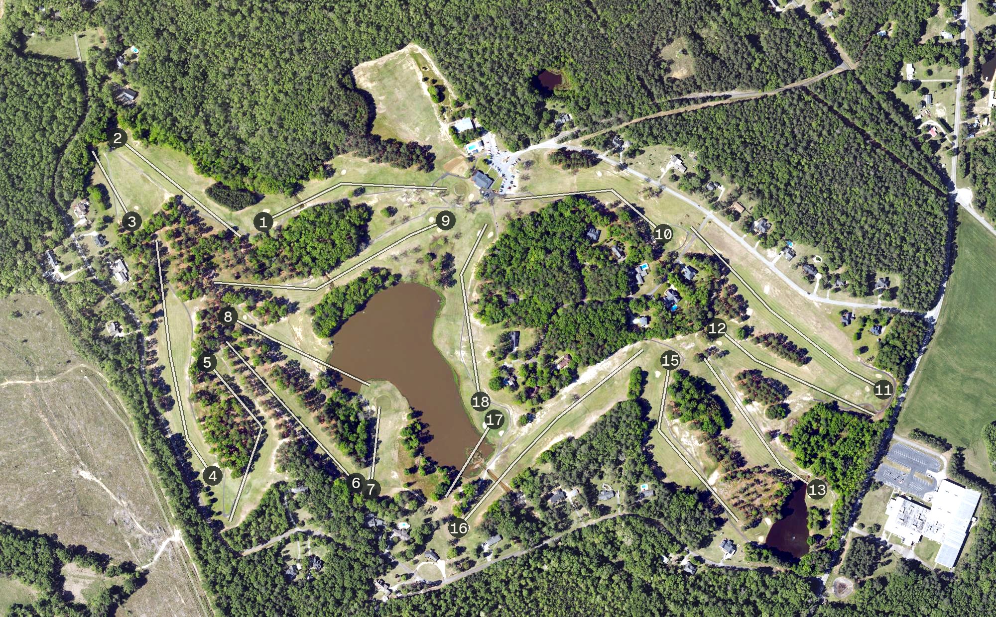 Aerial view of Ponderosa Country Club, SC