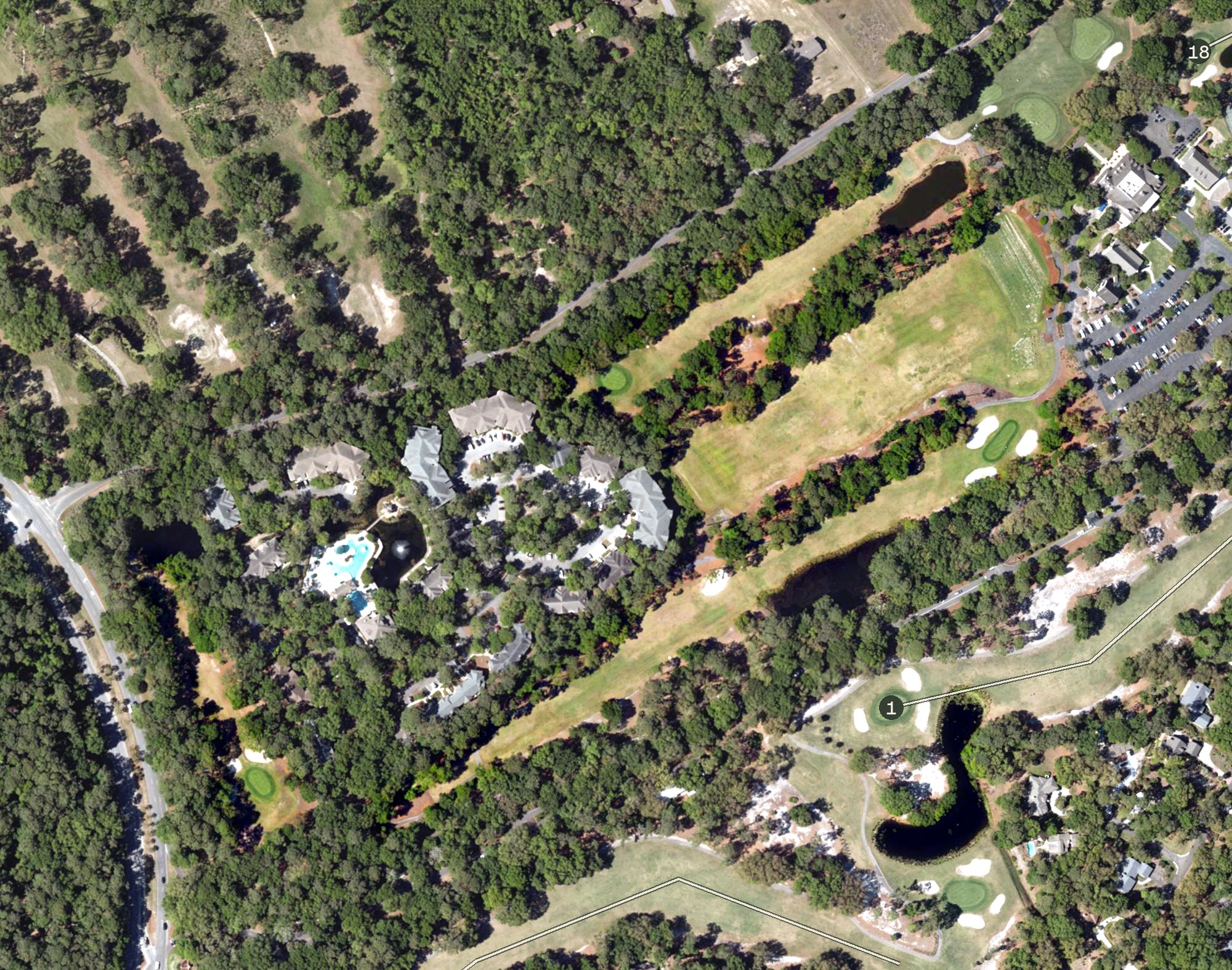 Aerial view of Port Royal Planter's Row Golf Course, SC