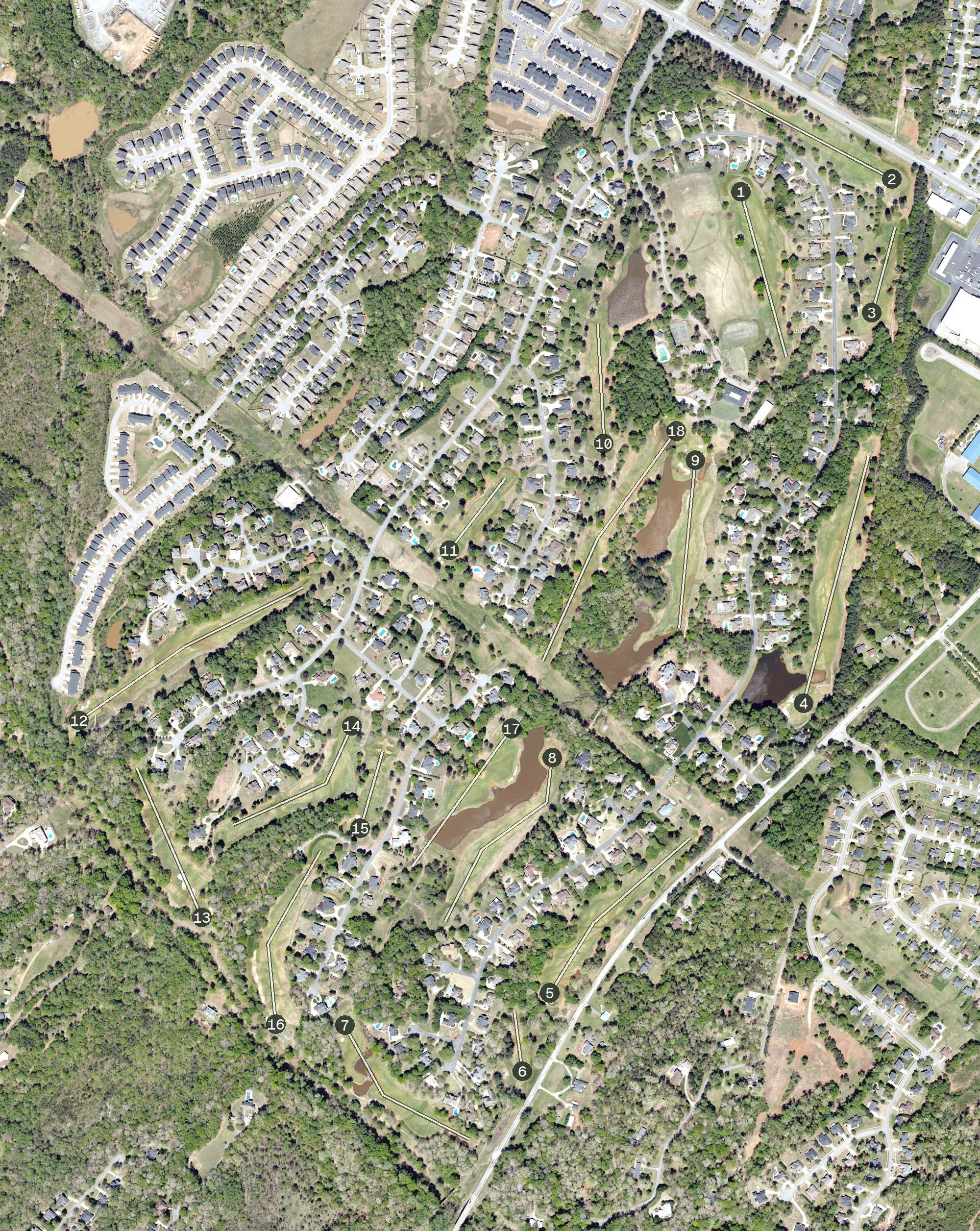 Aerial view of River Falls Plantation, SC