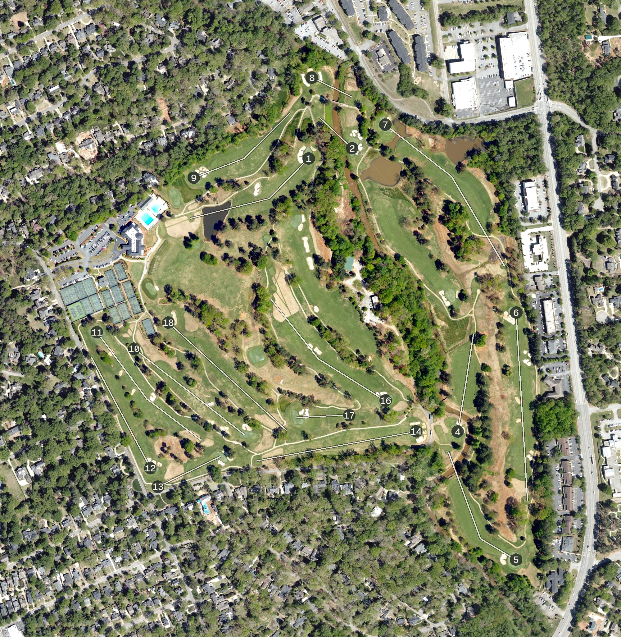 Aerial view of Riverside Golf Course, SC