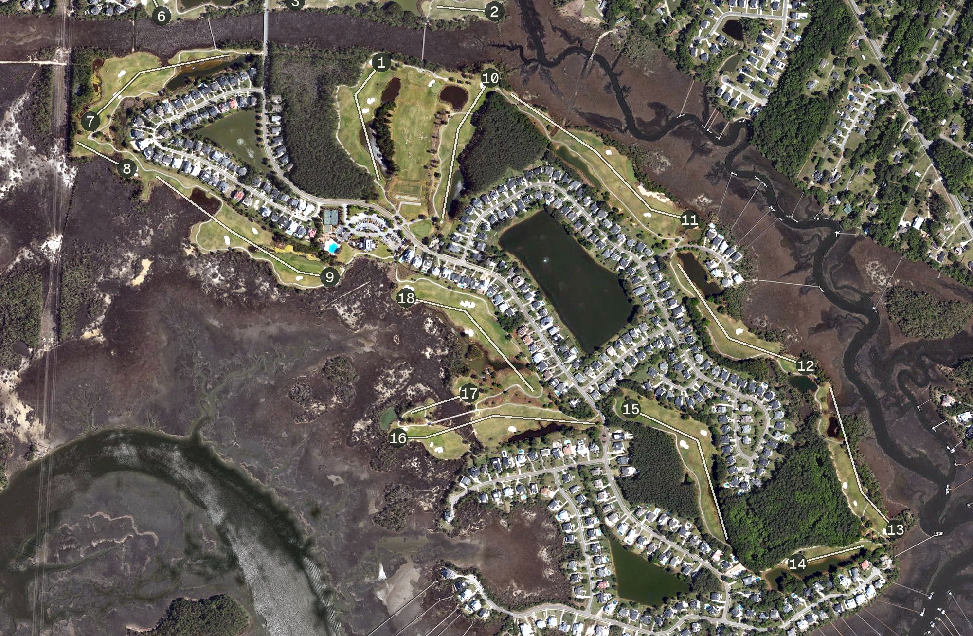 Aerial view of Rivertown Golf Club, SC
