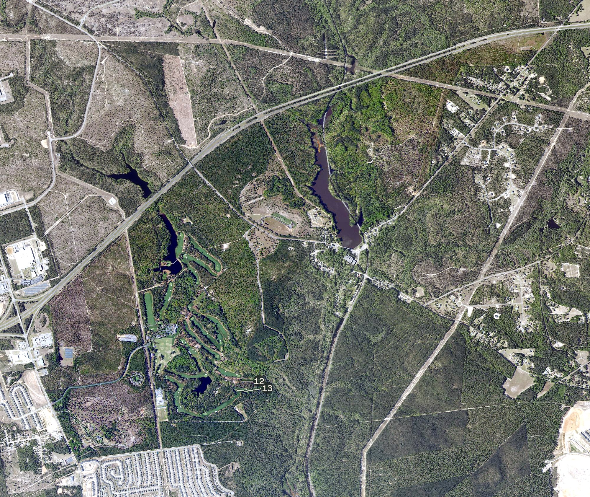 Aerial view of Sage Valley Golf Club, SC