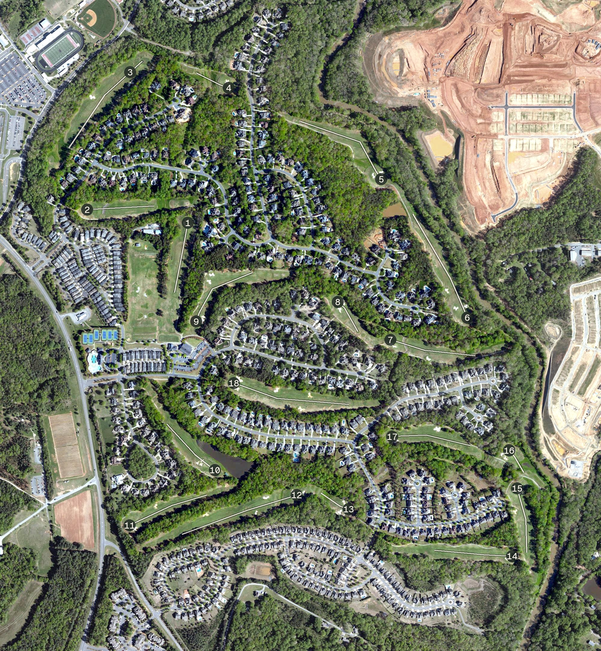 Aerial view of Springfield Golf Club, SC